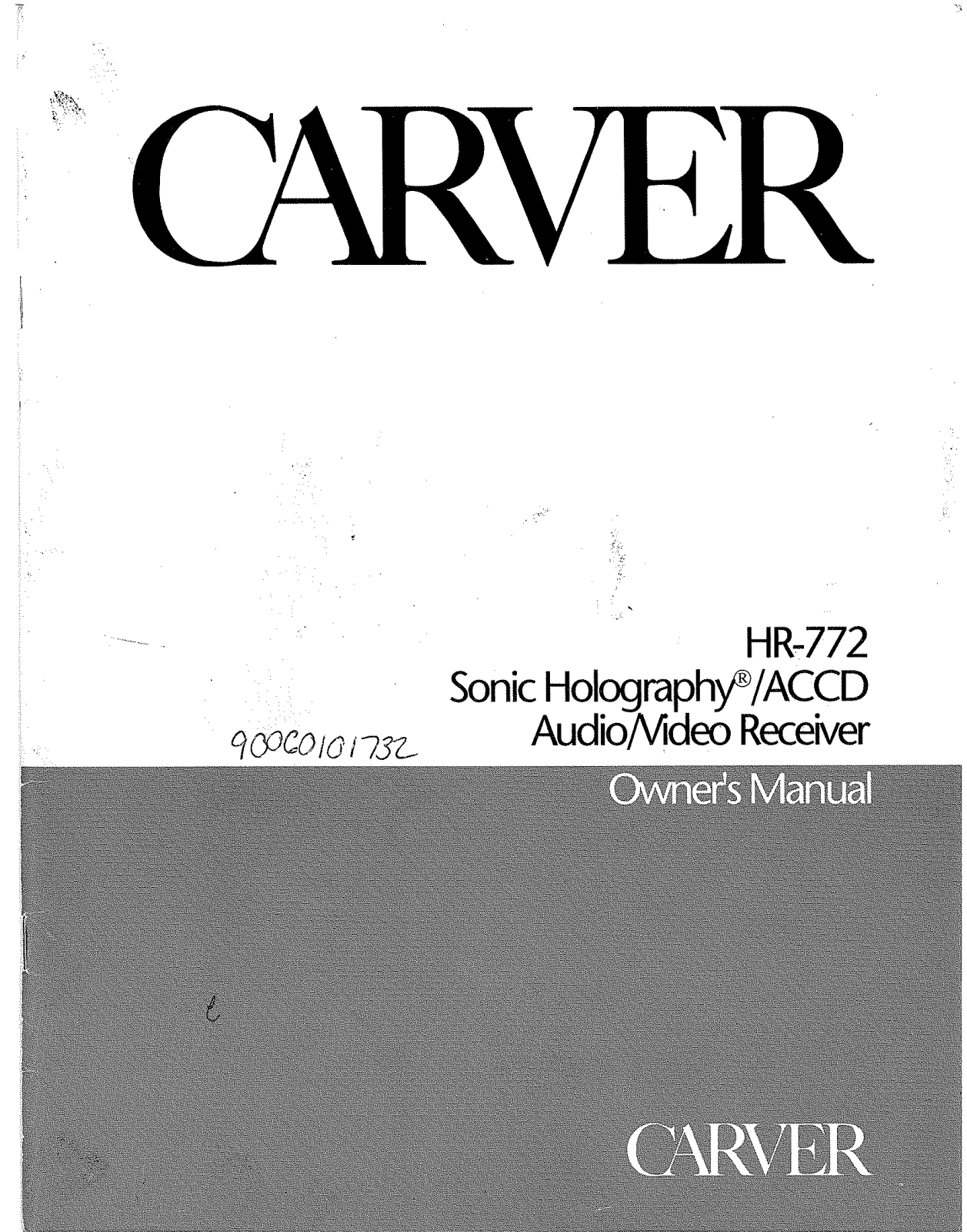 Carver HR-772 Owners manual