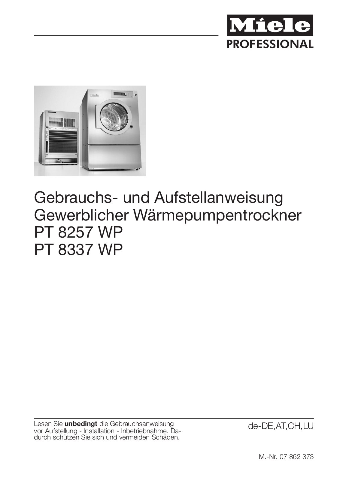 Miele PT 8337 WP, PT 8257 WP User manual