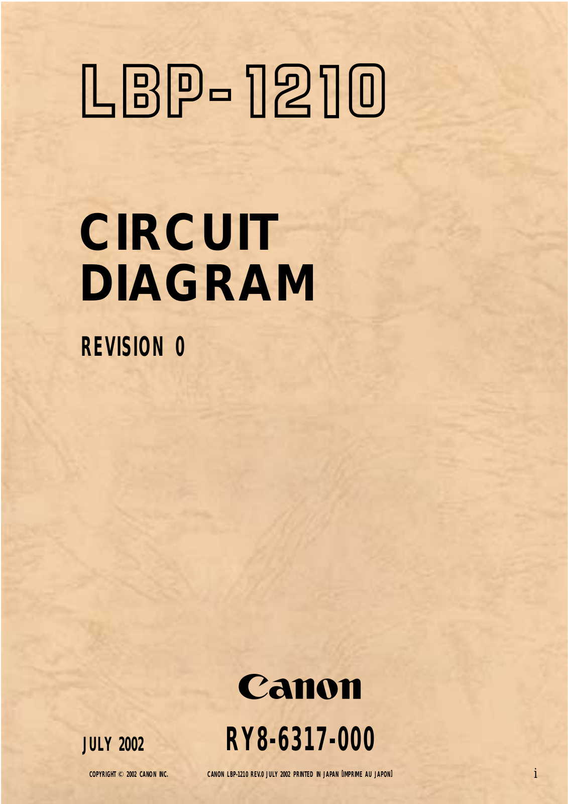 CANON LBP 1210 CIRCUIT DIAGRAM