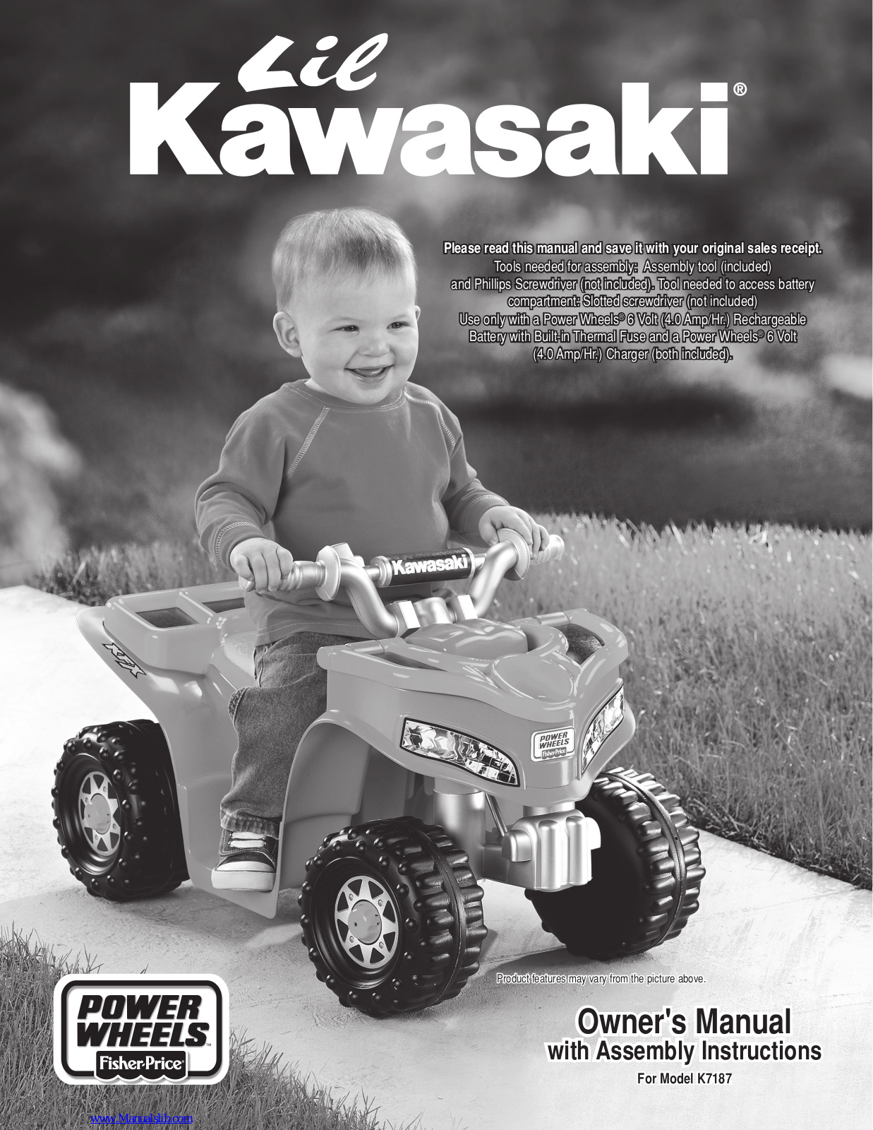 Power Wheels K7187 Owner's Manual With Assembly Instructions