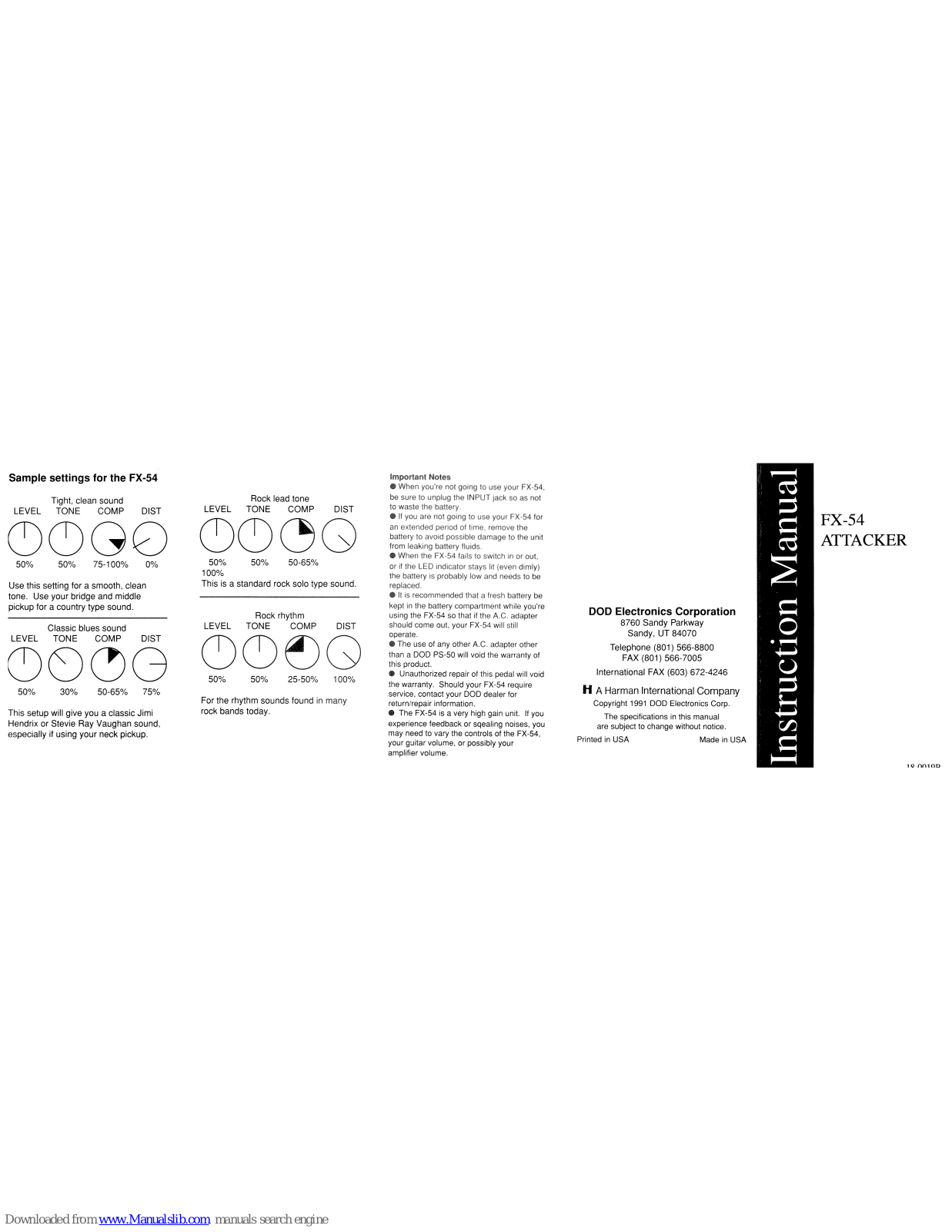 DOD FX-54 Attacker Instruction Manual - ManualMachine.com
