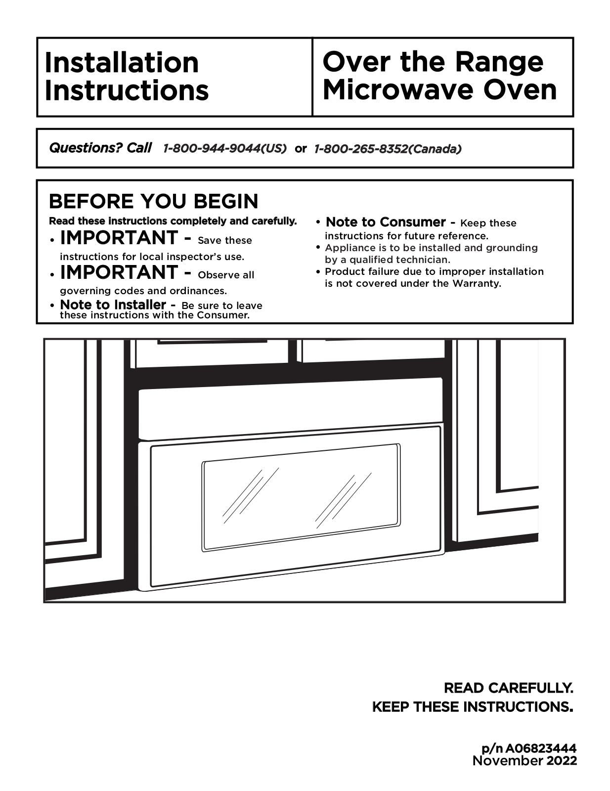Frigidaire GMOS196CAF, PMOS198CAF Installation guide - ManualMachine.com