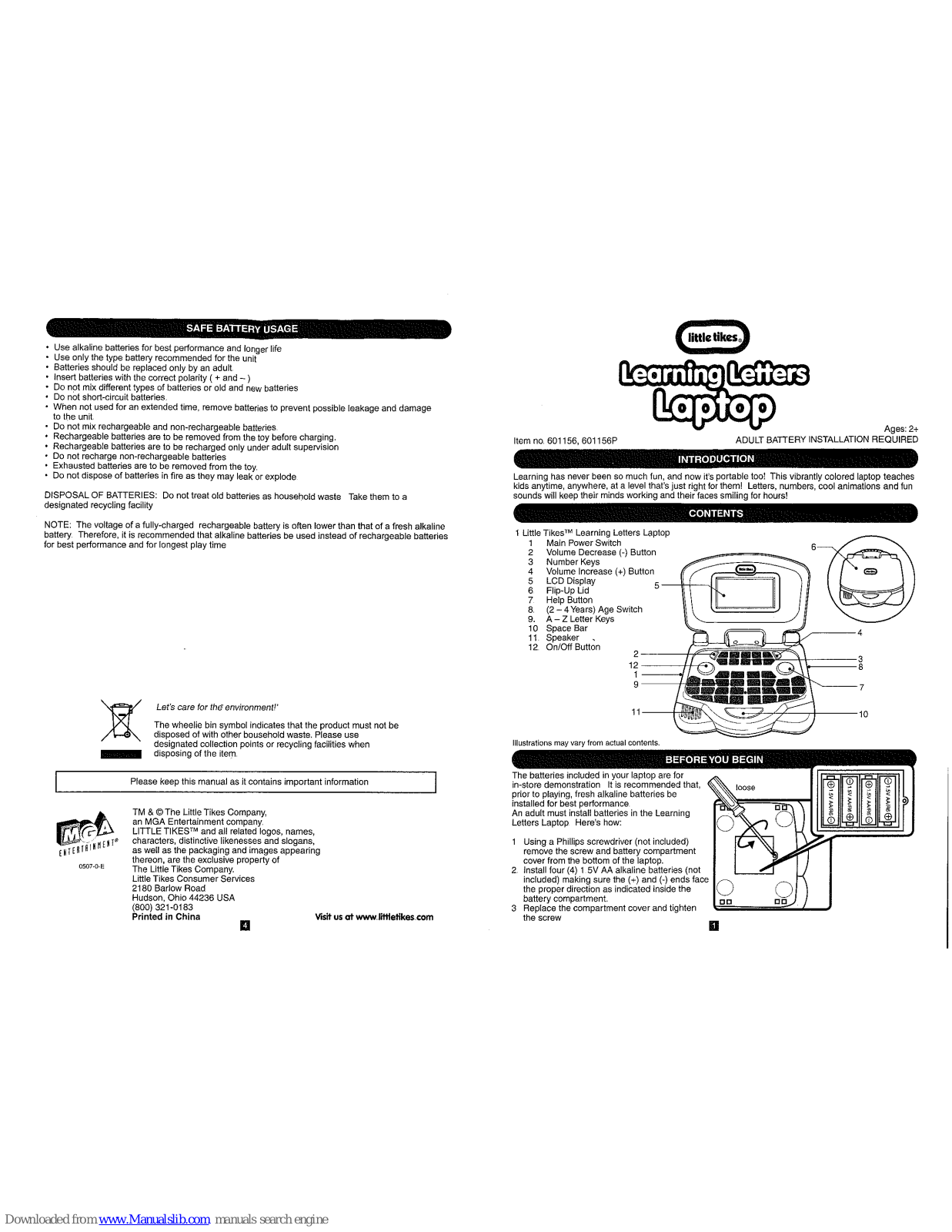 Little Tikes 601156, 601156P User Manual