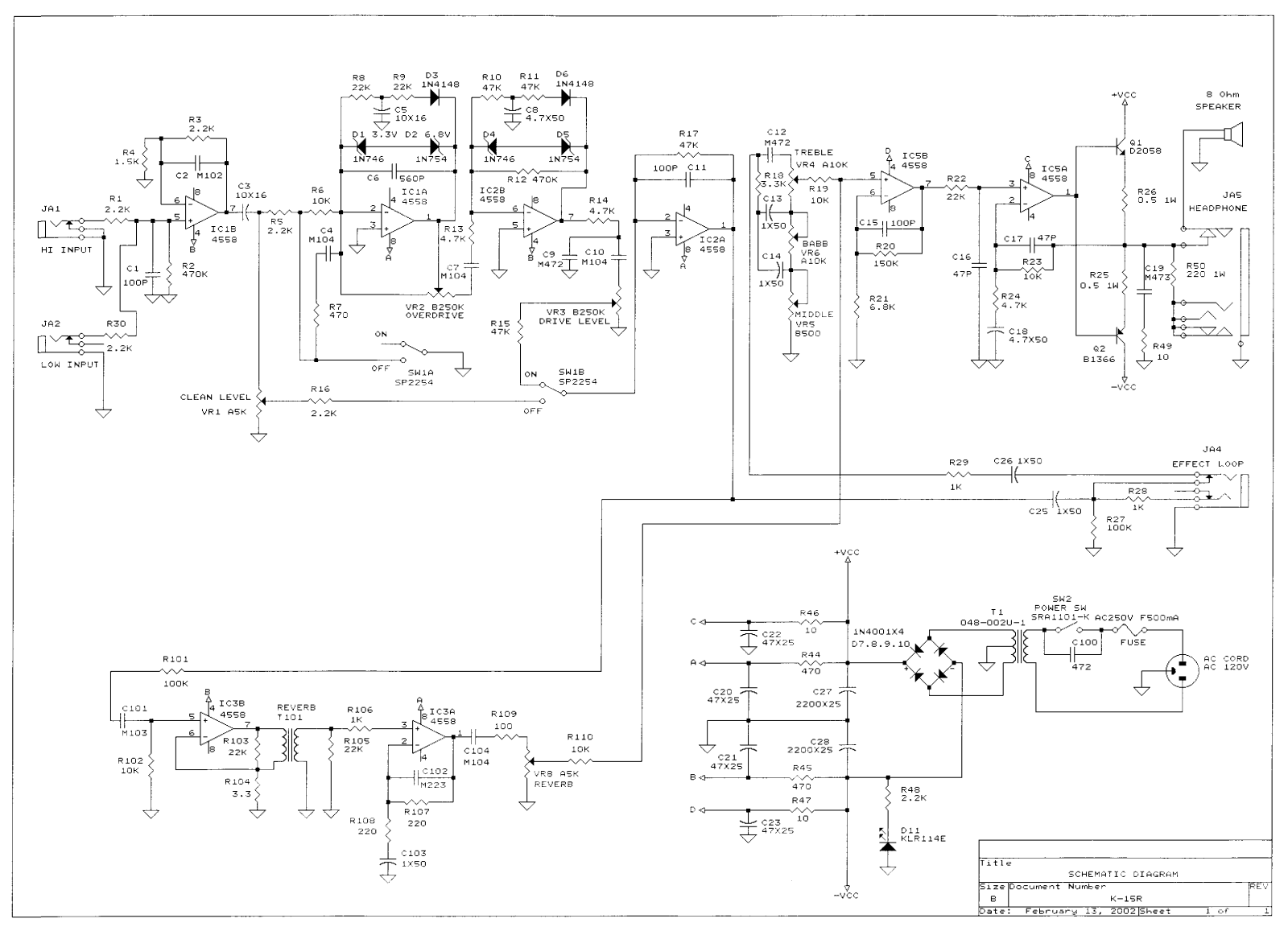 Kramer k15r schematic