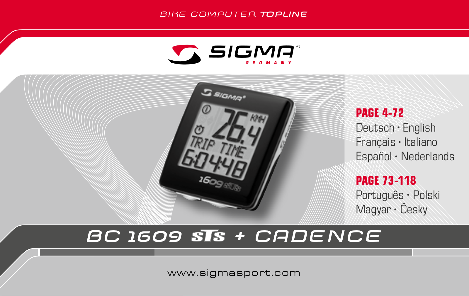 Sigma BC 1609 STS   CADENCE User guide