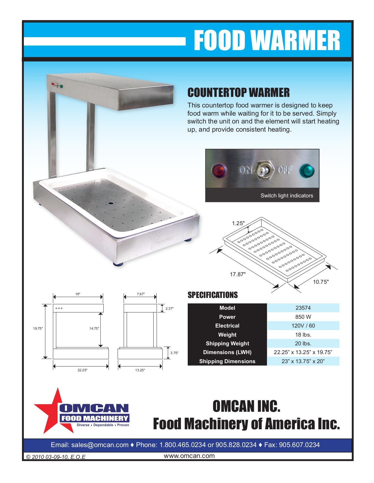 Omcan Food Machinery 23574 User Manual