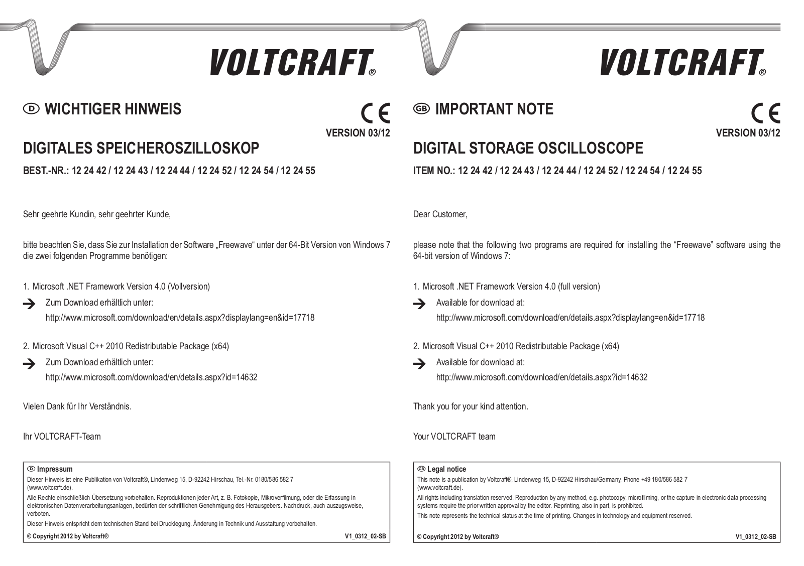 VOLTCRAFT VDO-2052, VDO-2072, VDO-2102, VDO-2072A, VDO-2152A User guide