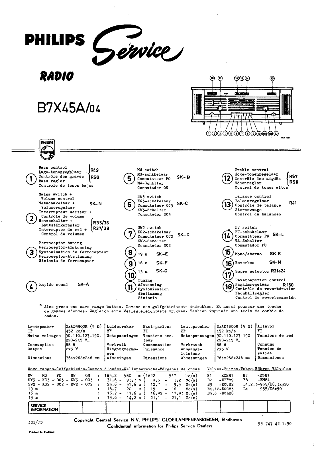 Philips B-7-X-45-A Service Manual