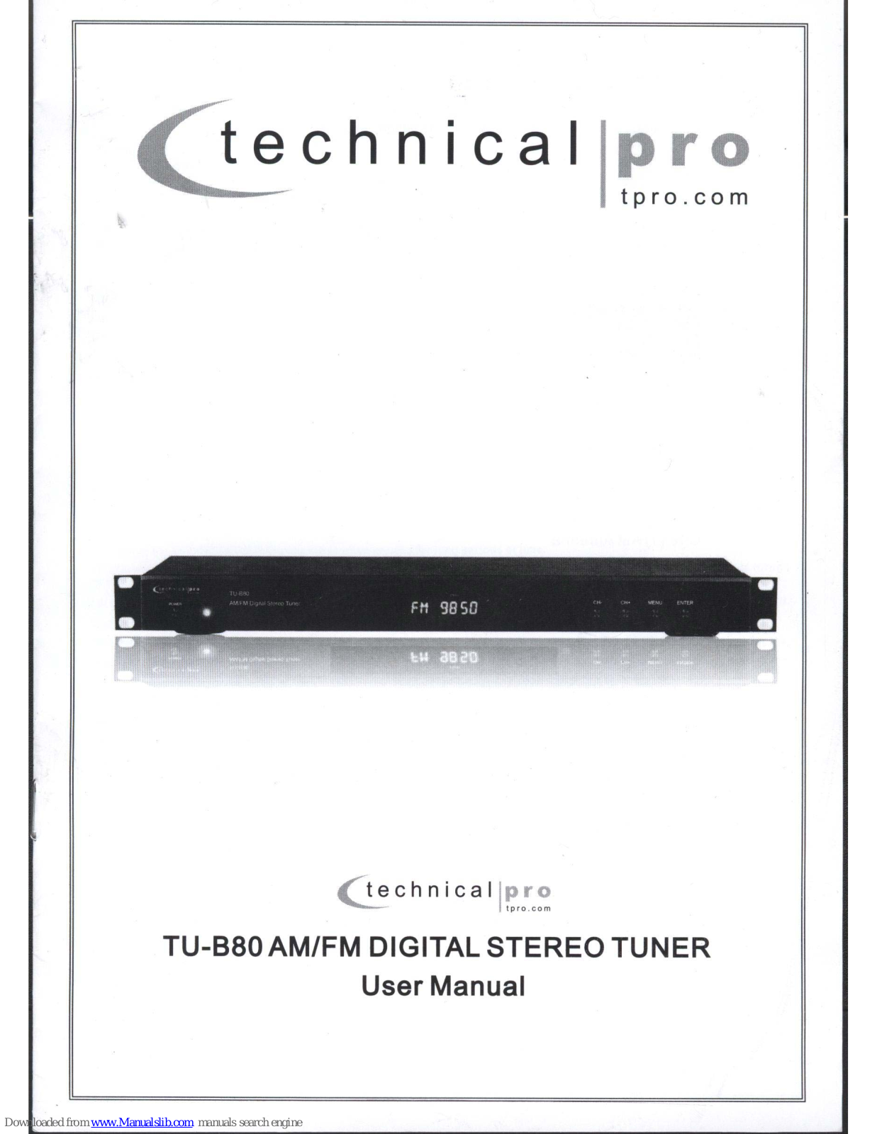 Technical Pro TU-B80 User Manual