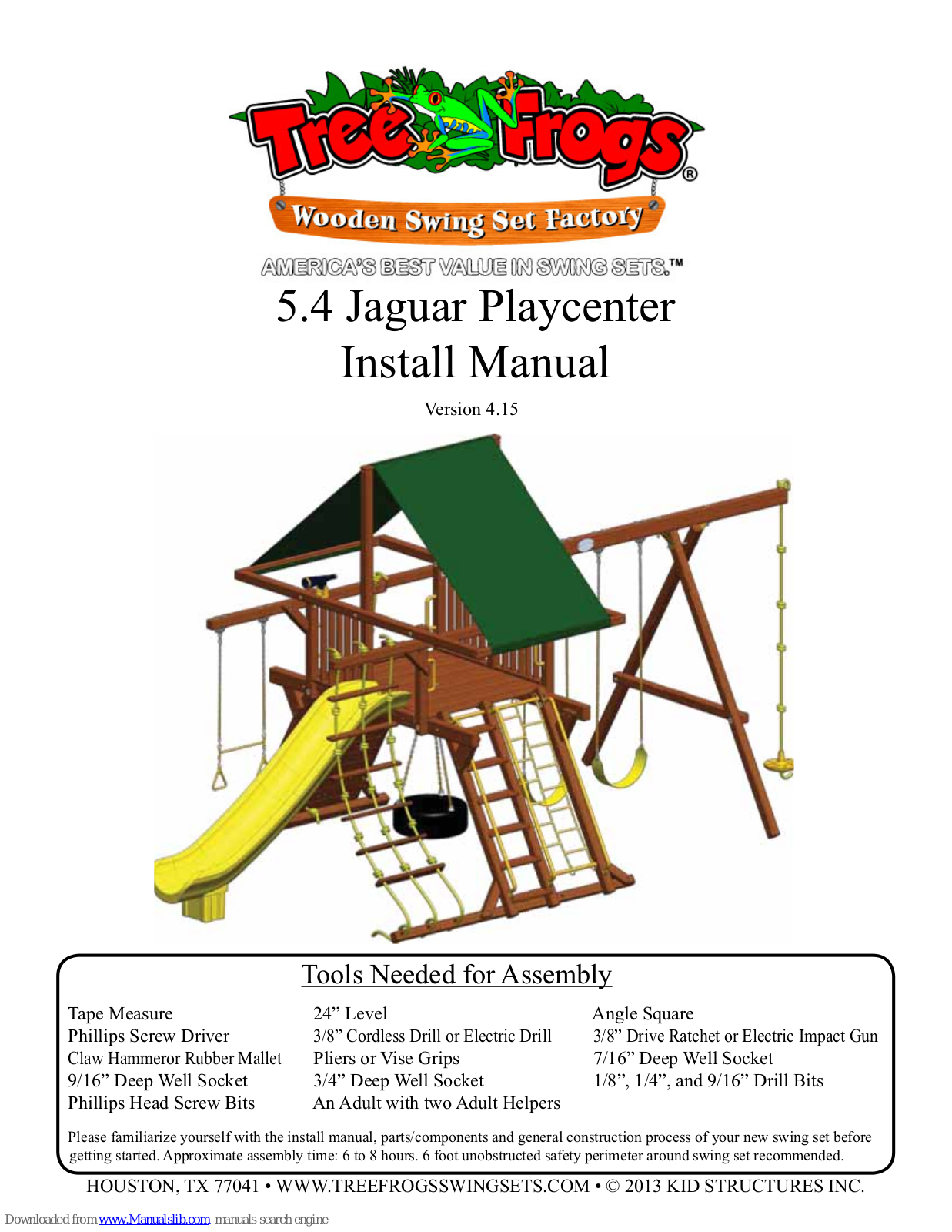 Tree Frogs 5.4 Jaguar Playcenter, 6-4 Quad Climber Install Manual - ManualMachine.com