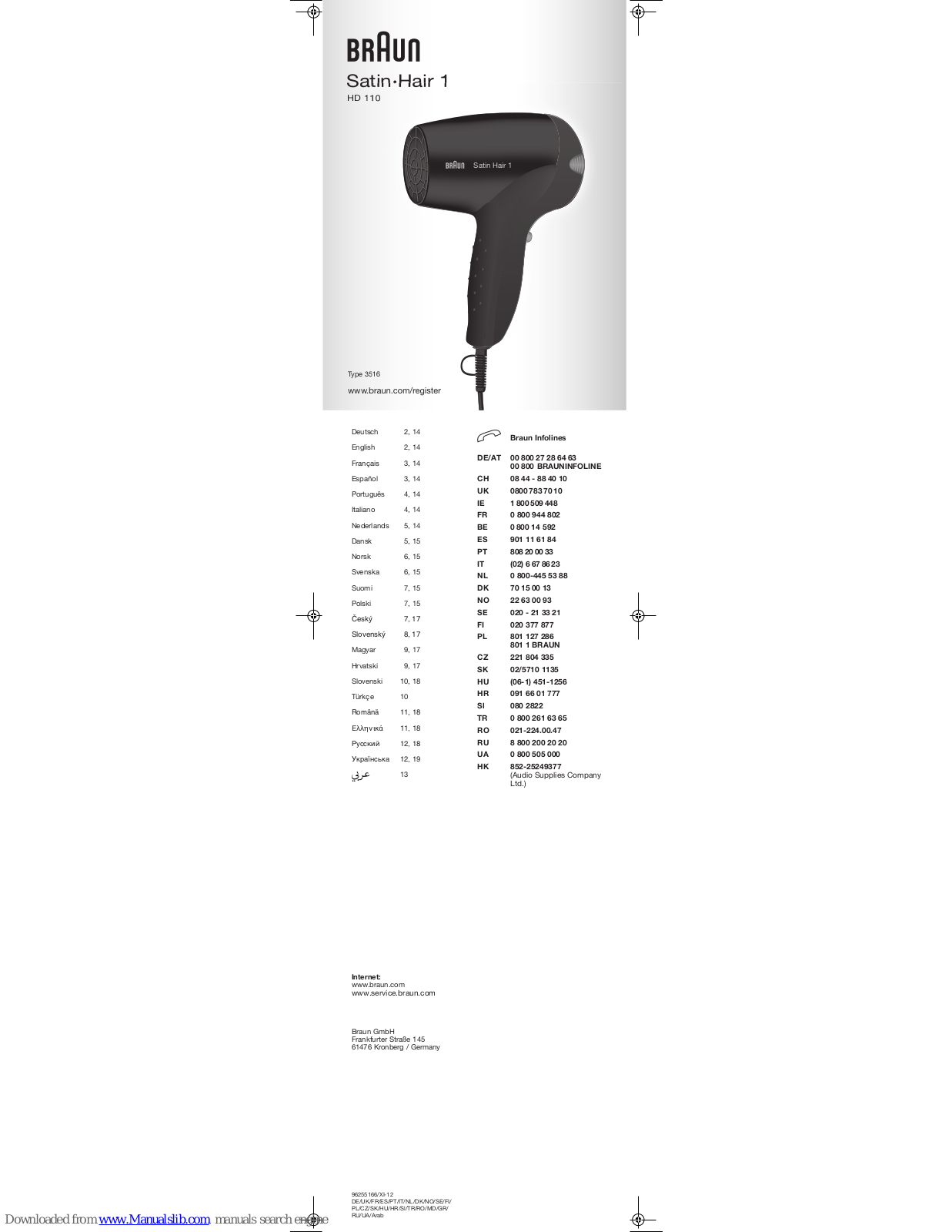 Braun 3516 User Manual