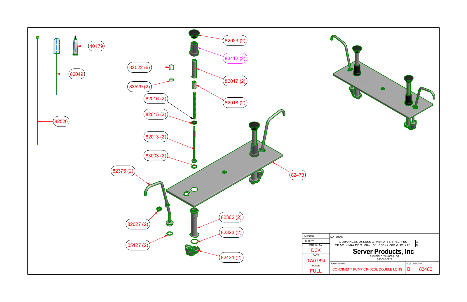 Server 83480 Parts Manual