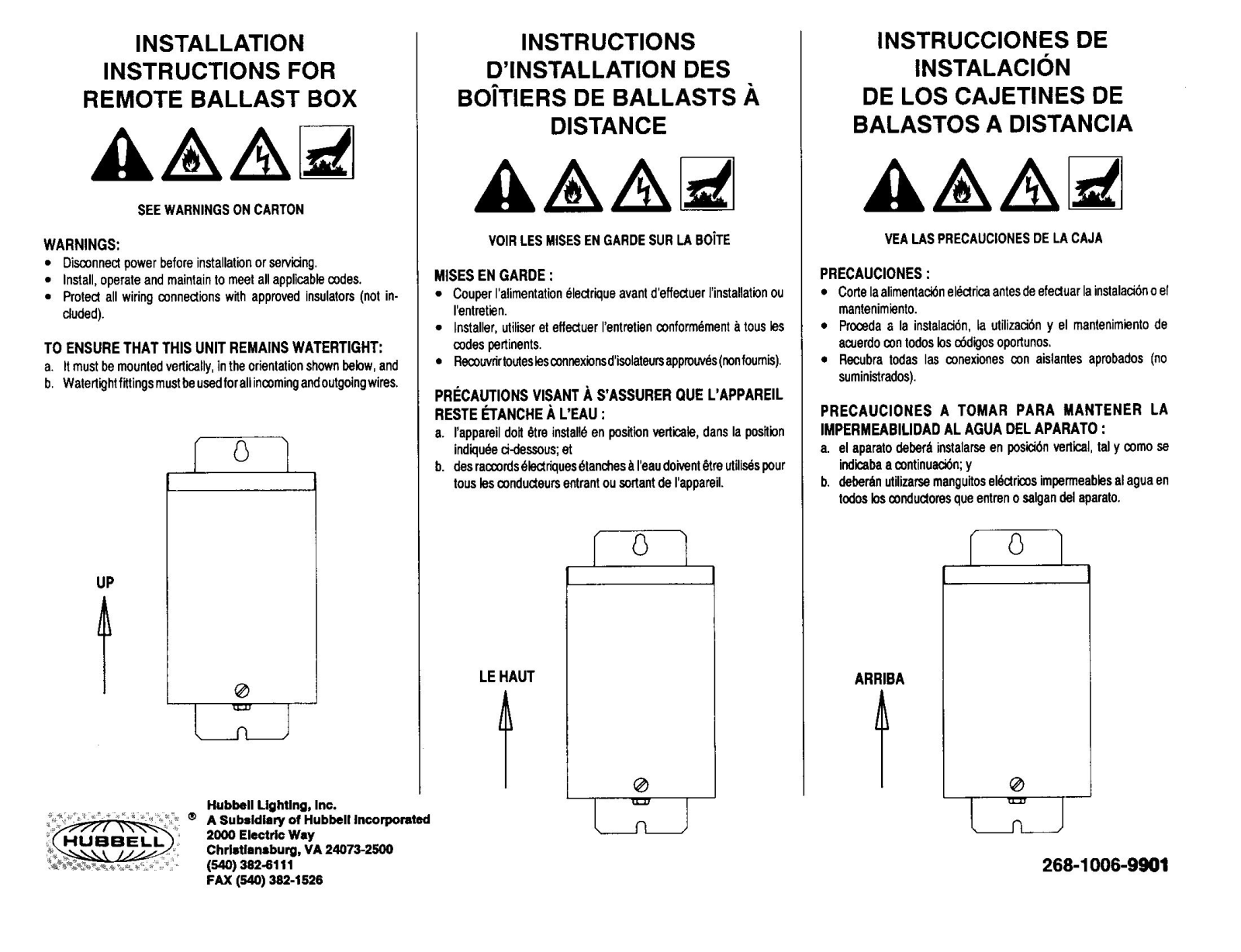 Hubbell lighting R100C, R175C User Manual