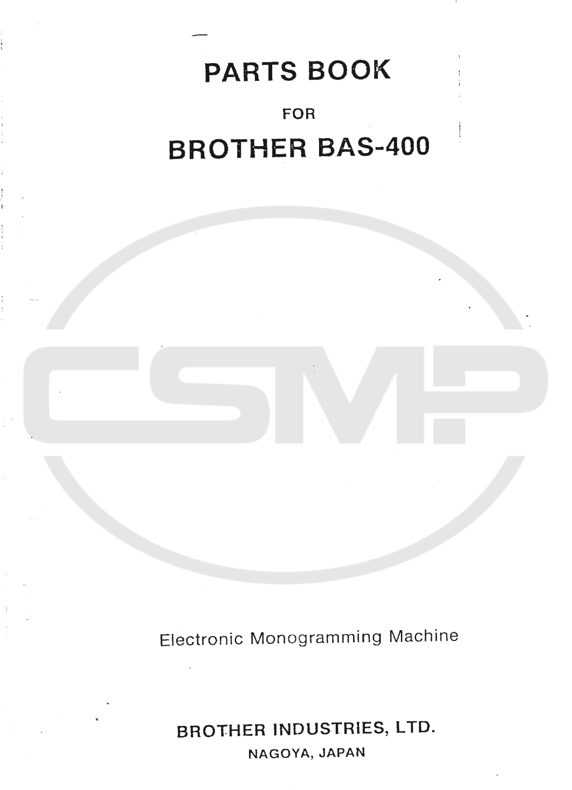 Brother BAS 400 Parts Book