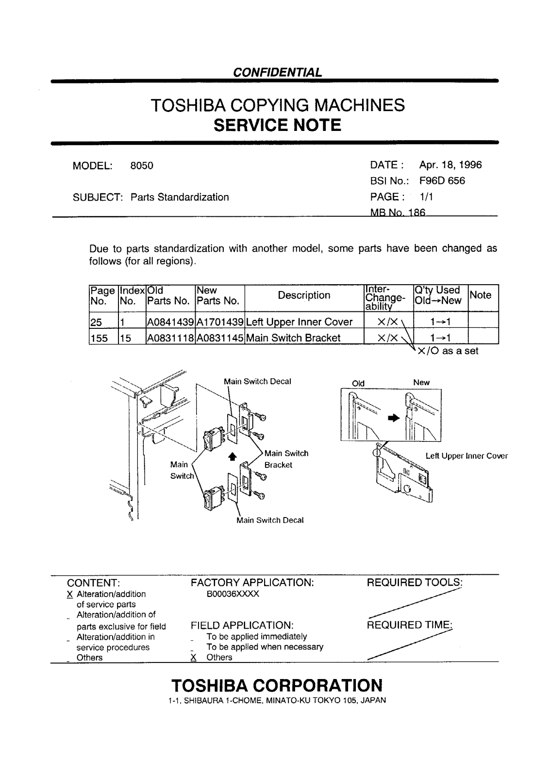 Toshiba f96d656 Service Note