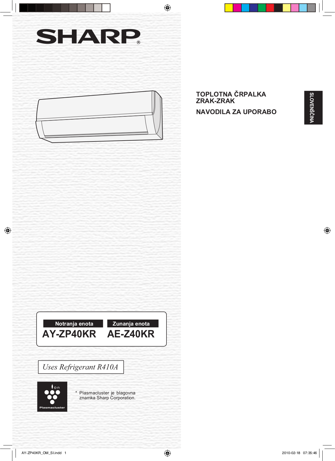 Sharp AY-ZP40KR, AY-Z40KR User Manual