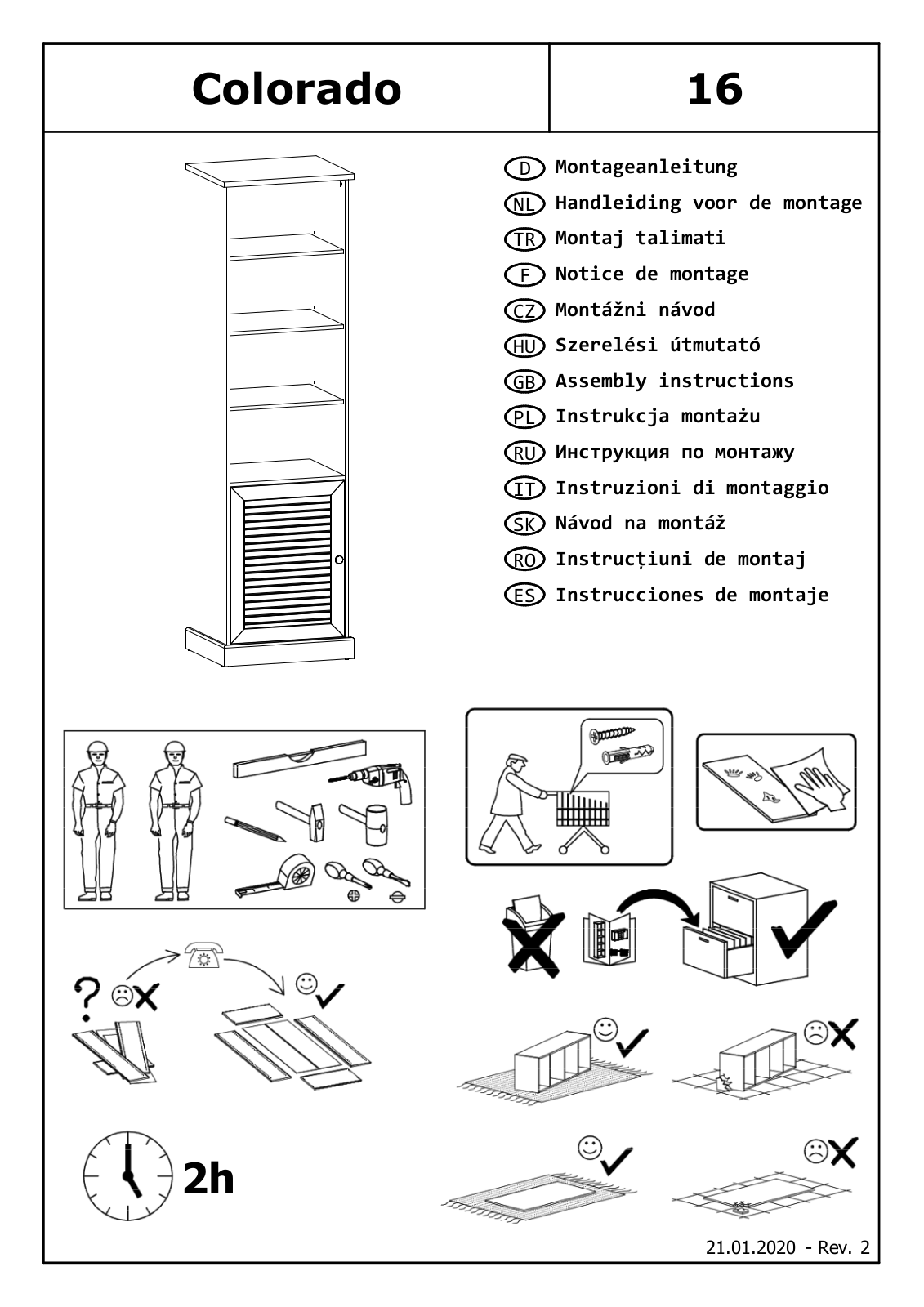 Home affaire Colorado Assembly instructions