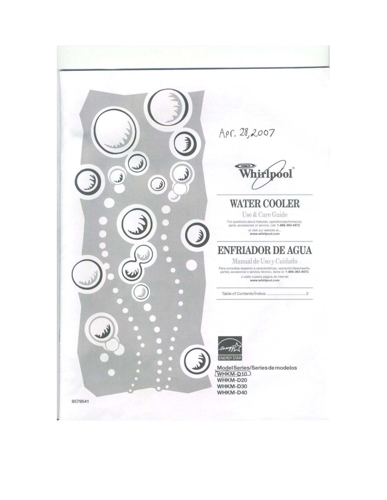 Whirlpool whkmd10, WHKM-D20, WHKMD40 User Manual