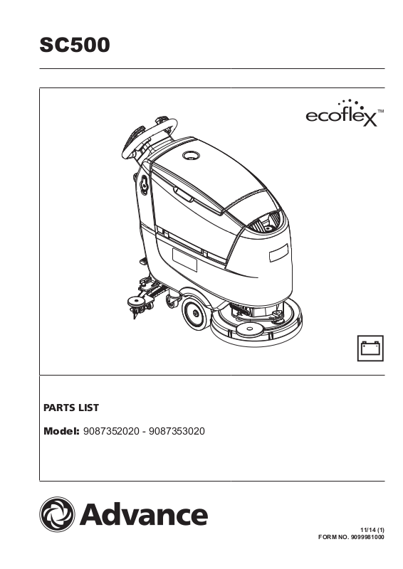 NILFISK SC500, SC500 Disc Parts List