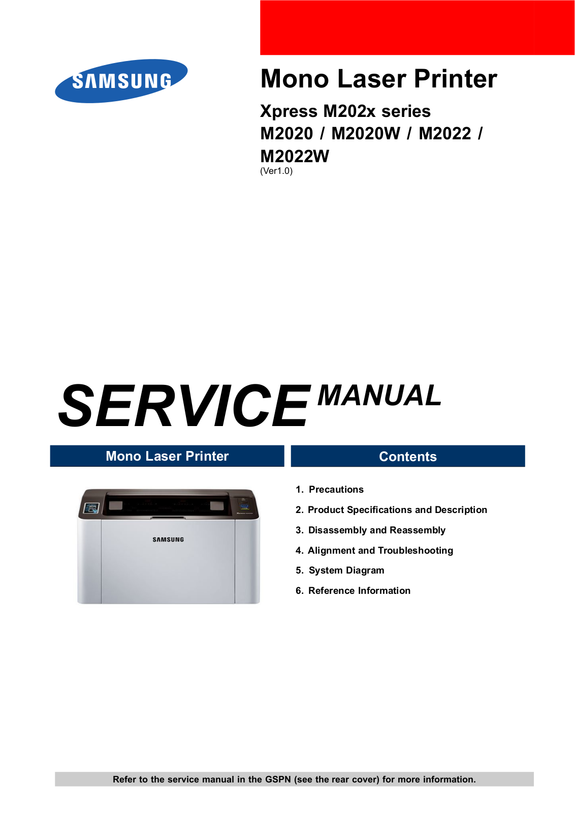 Samsung M2022, M2022W, M2020W, M2020, Xpress M202x Service Manual