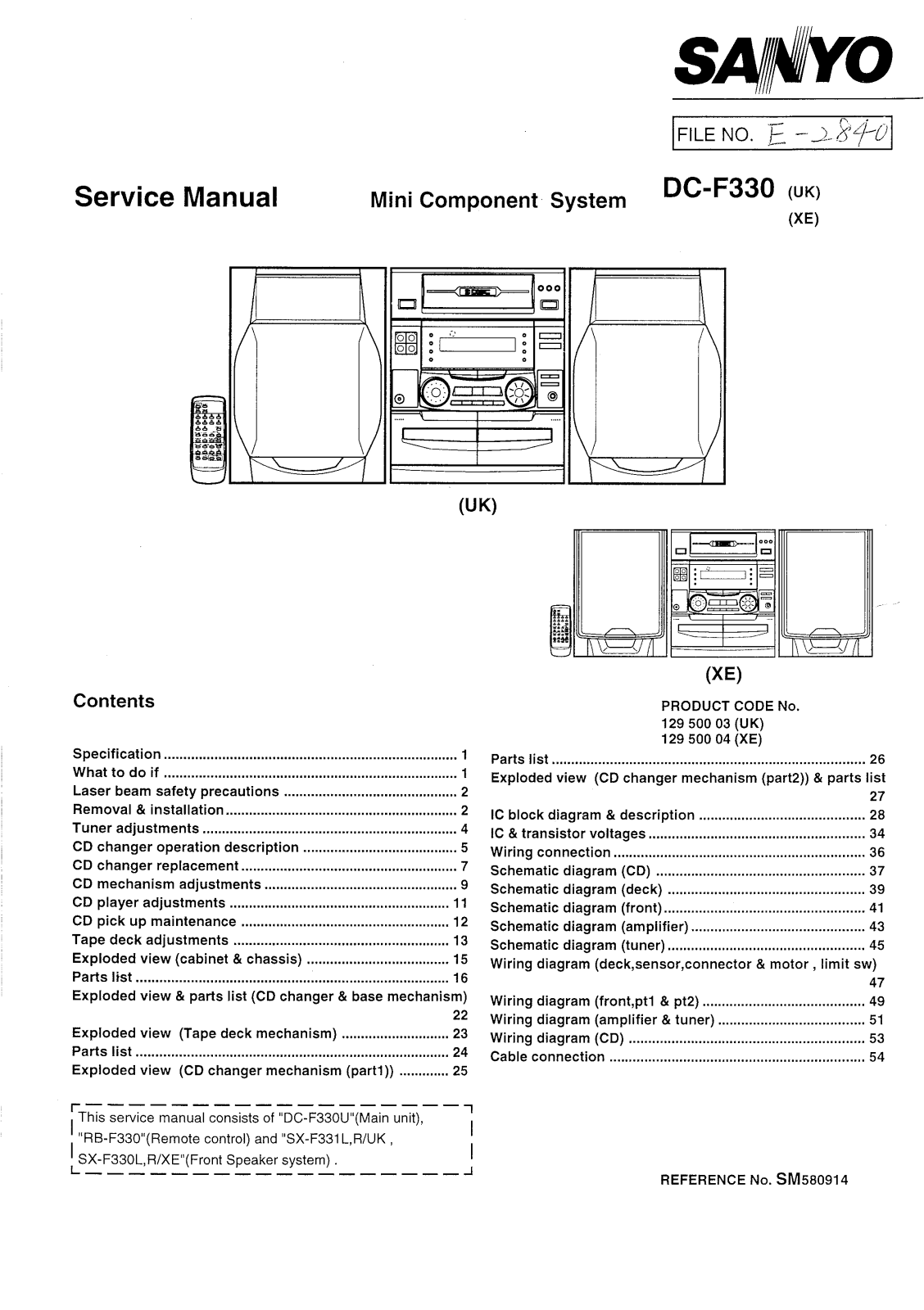 Sanyo DCF-330 Service manual