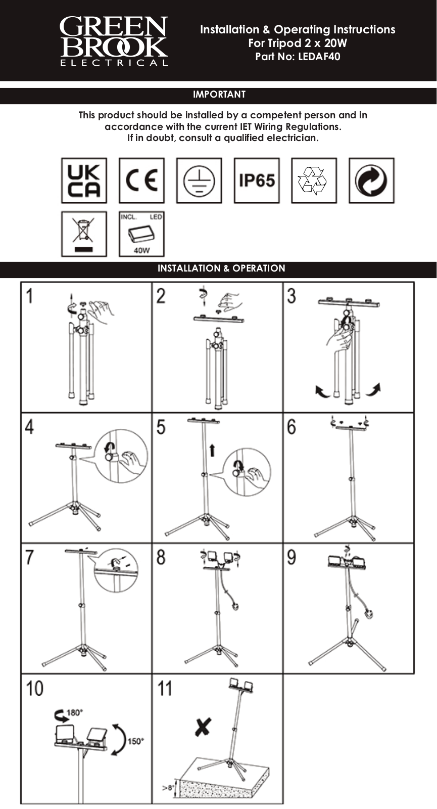 Greenbrook LEDAF40 User guide - ManualMachine.com