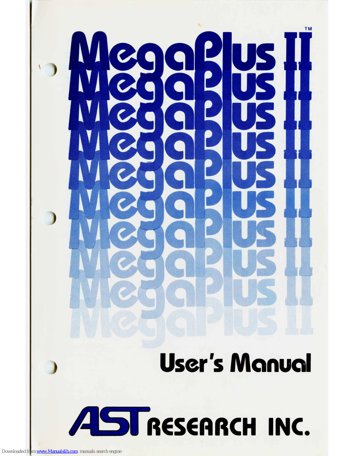 AST RESEARCH MegaPlus II User Manual - ManualMachine.com