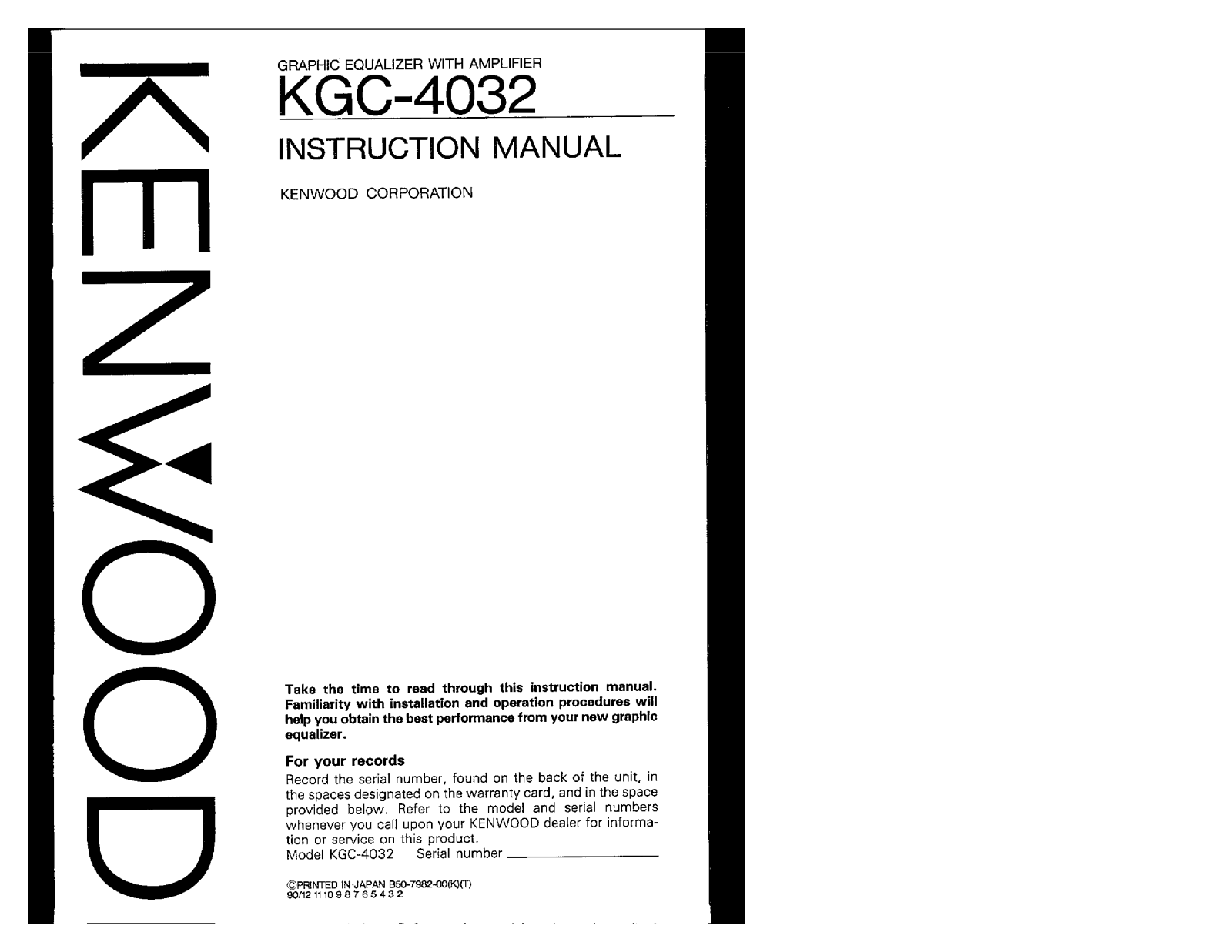 Kenwood KGC-4032 User Manual