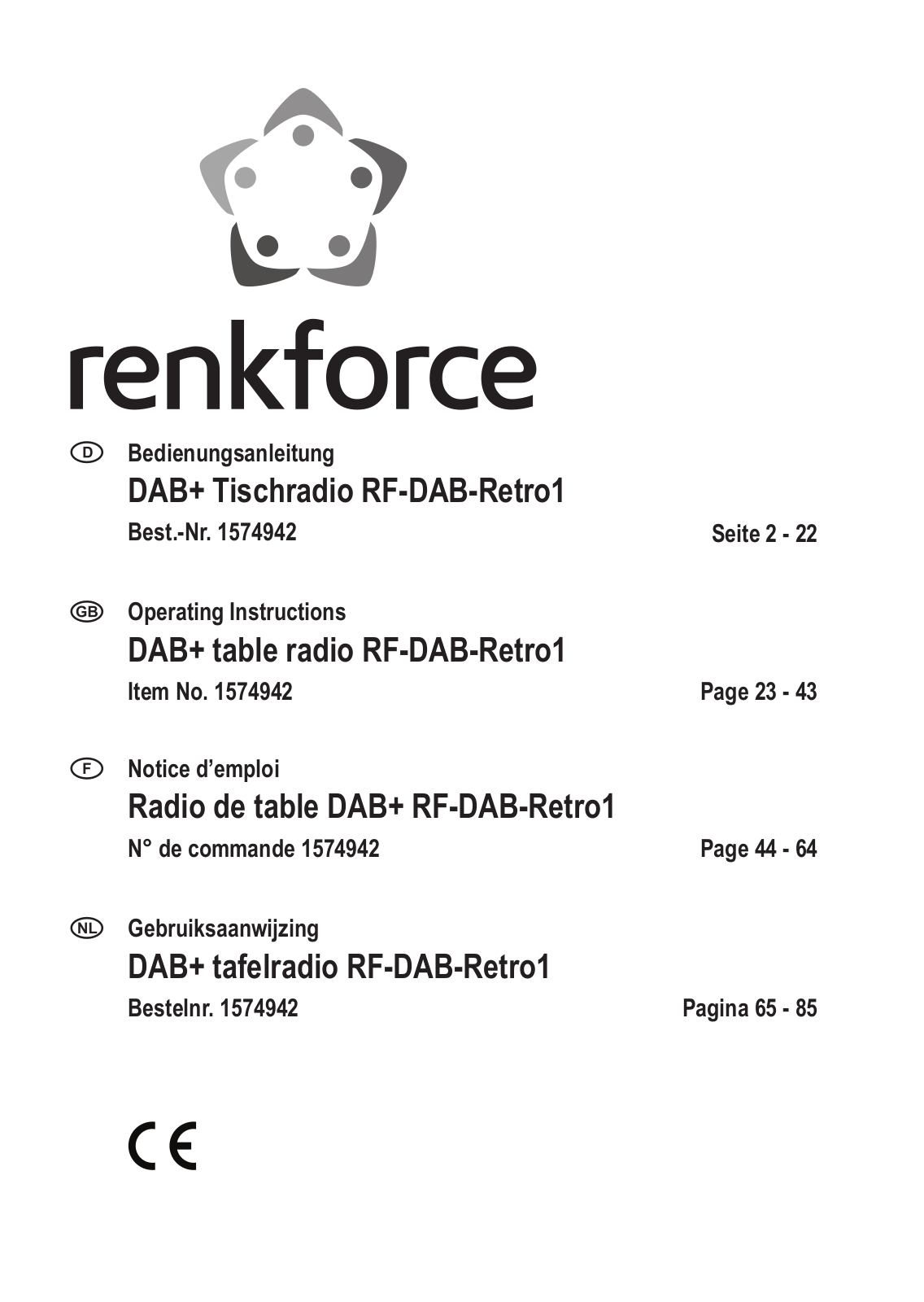 Renkforce 1574942 Operating Instructions