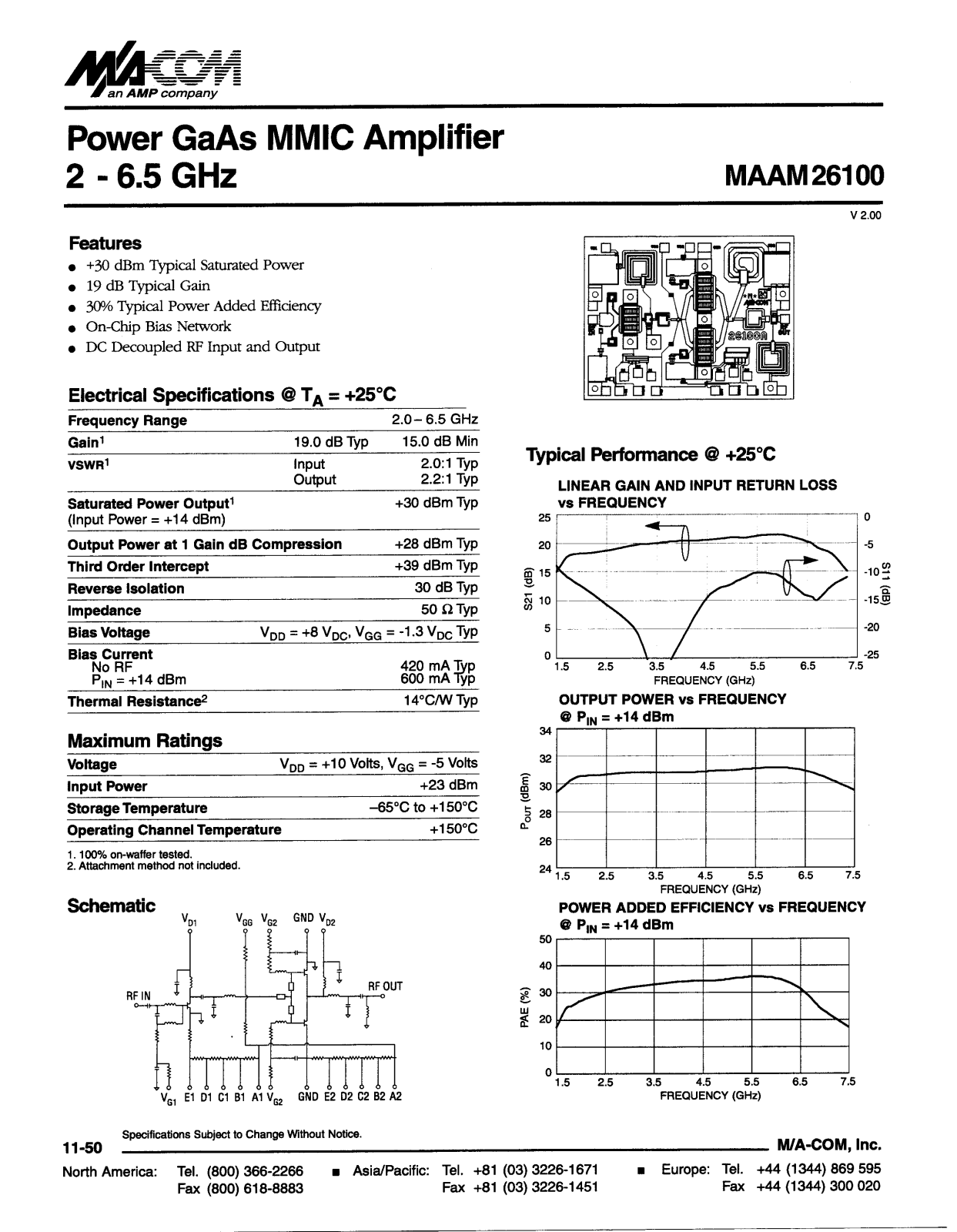 M A COM MAAM26100 Datasheet