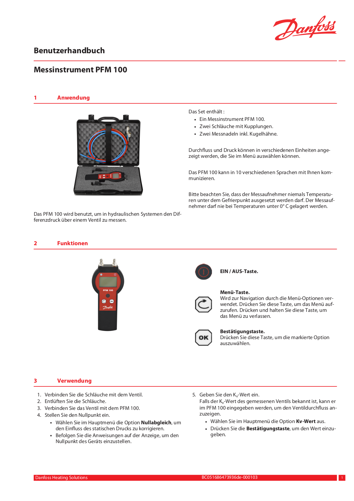 Danfoss PFM 100 User guide