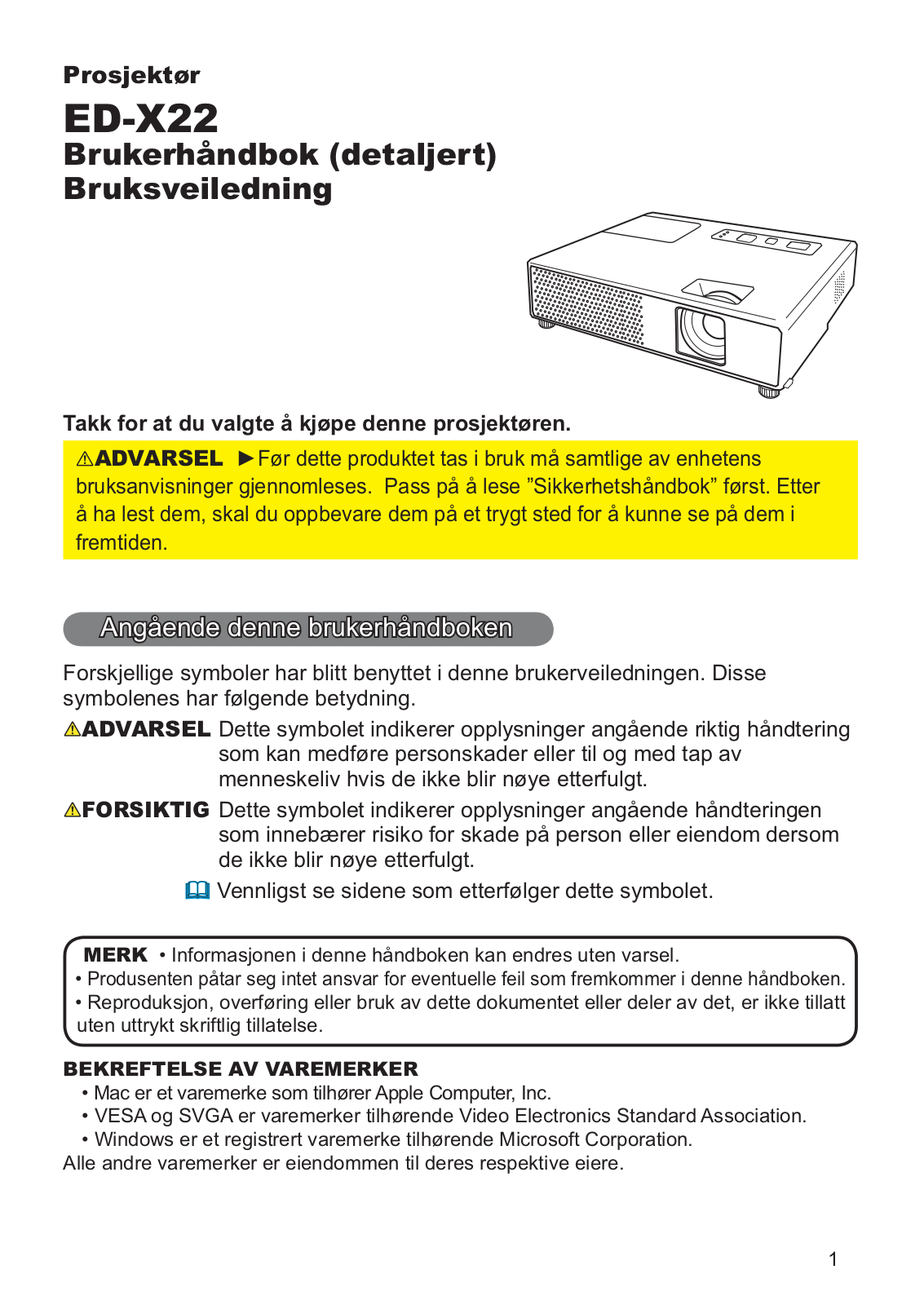 Hitachi ED-X22EF User Manual