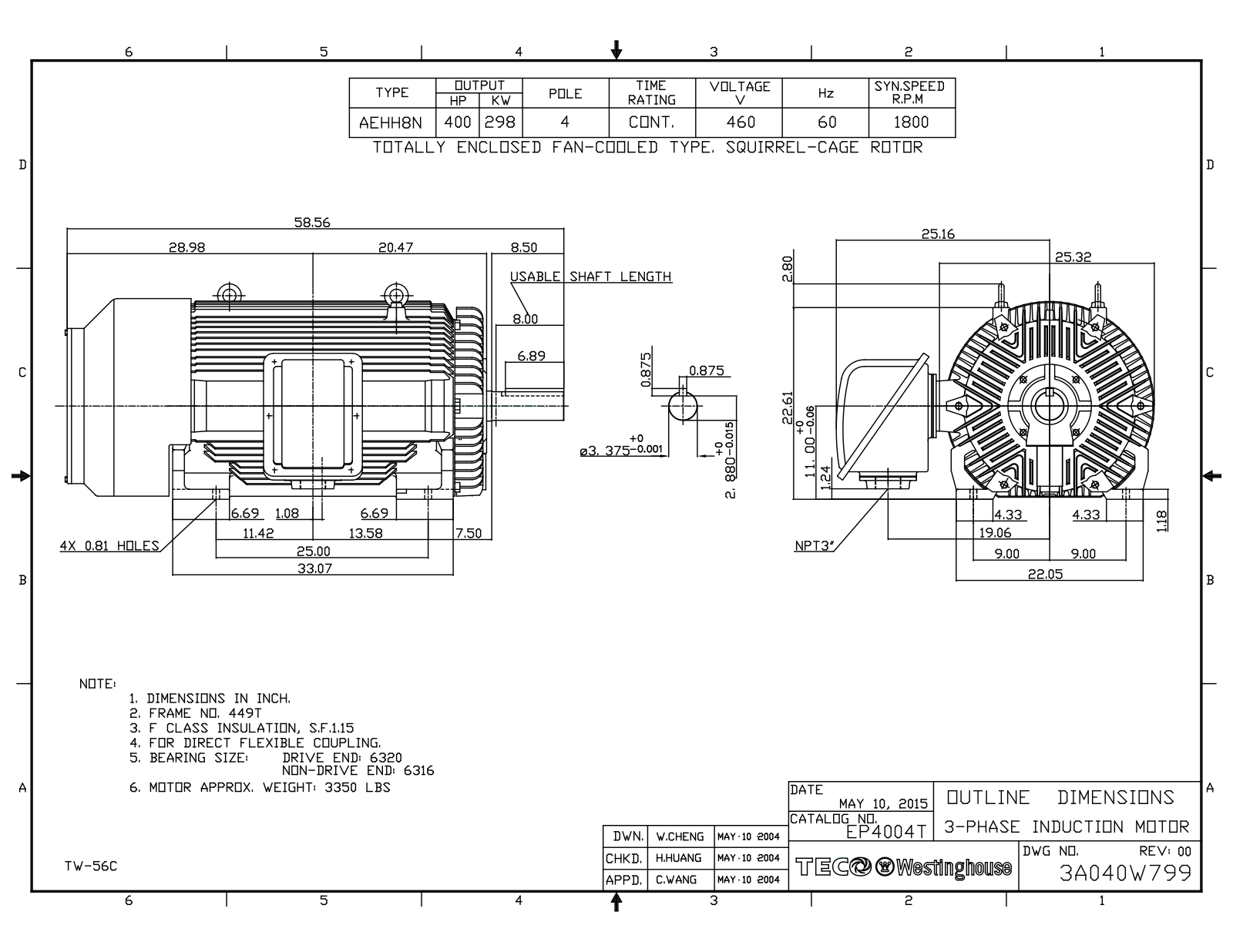 Teco EP4004T Reference Drawing