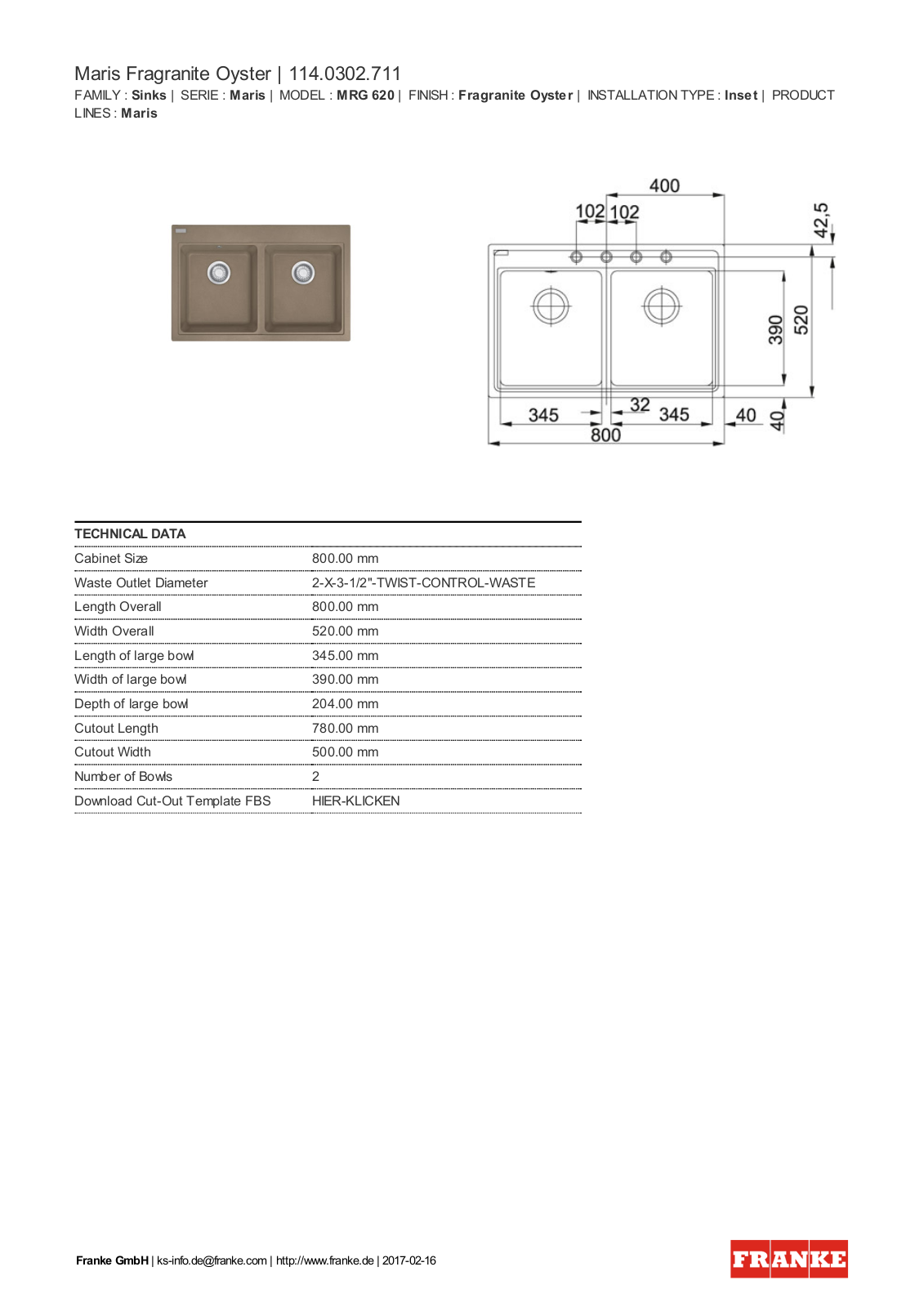 Franke 114.0302.711 Service Manual