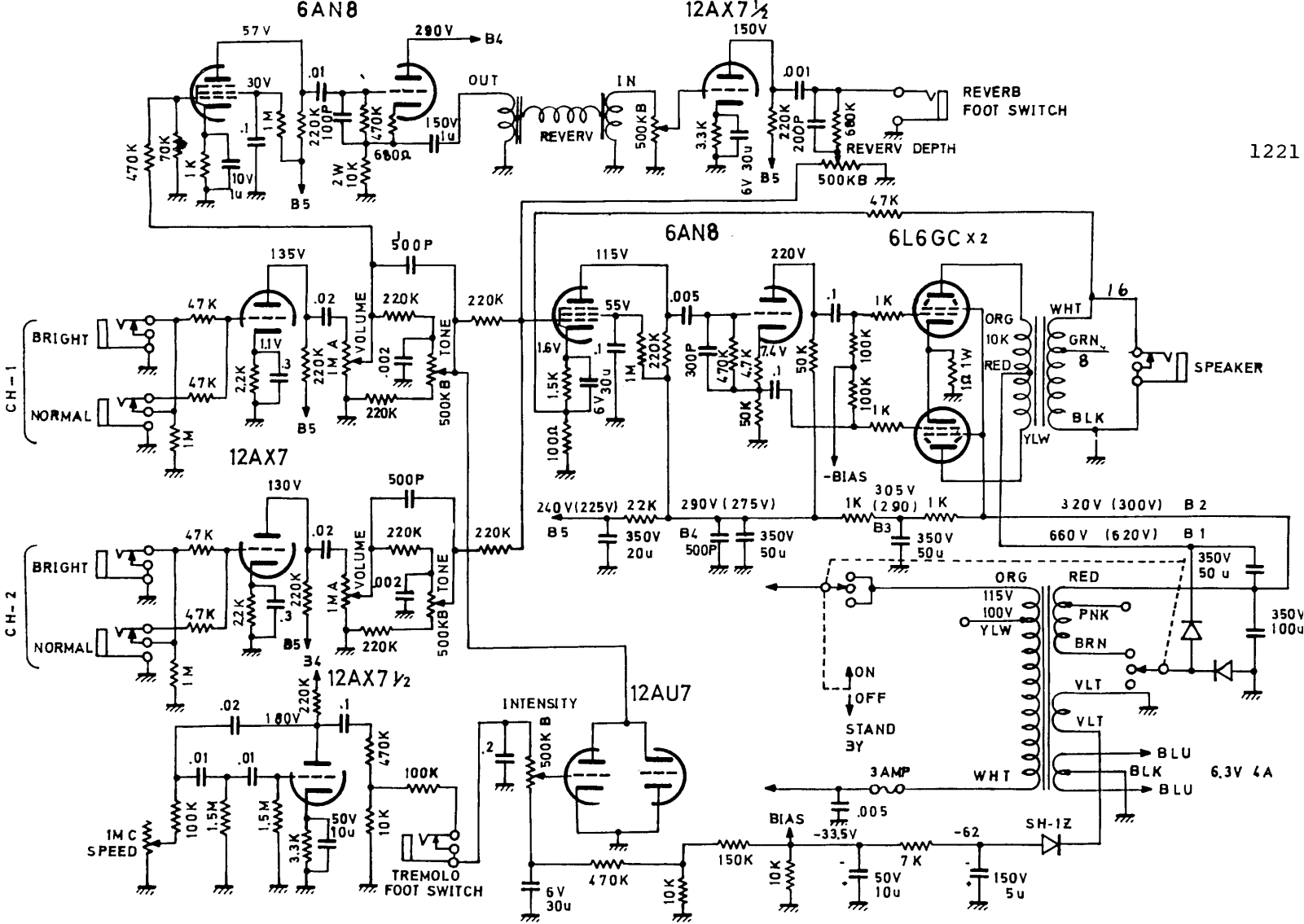 Univox u 1221 schematic