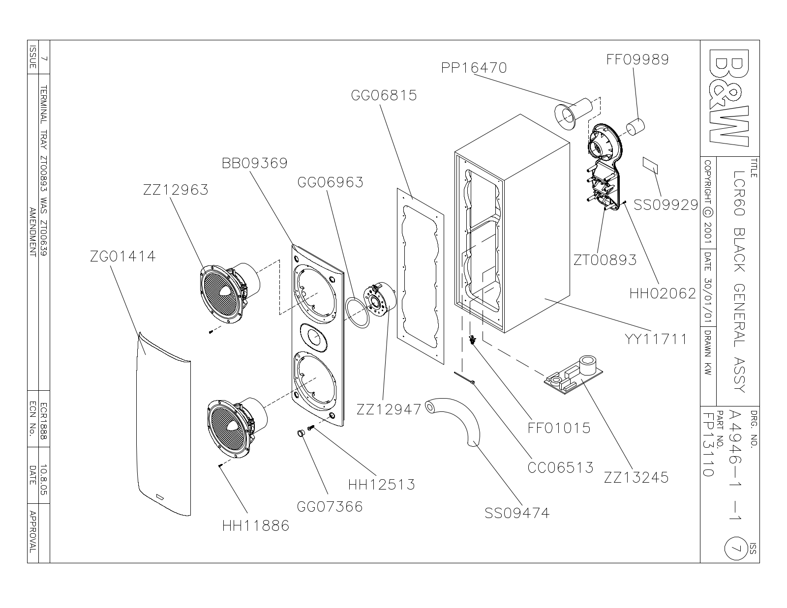 Bowers and Wilkins LCR-60 Mk3 Service manual