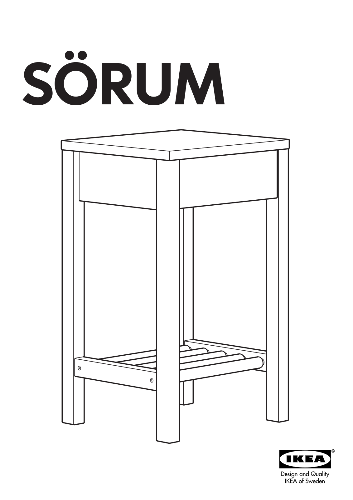 IKEA SORUM BEDSIDE TABLE 16X15 Assembly Instruction