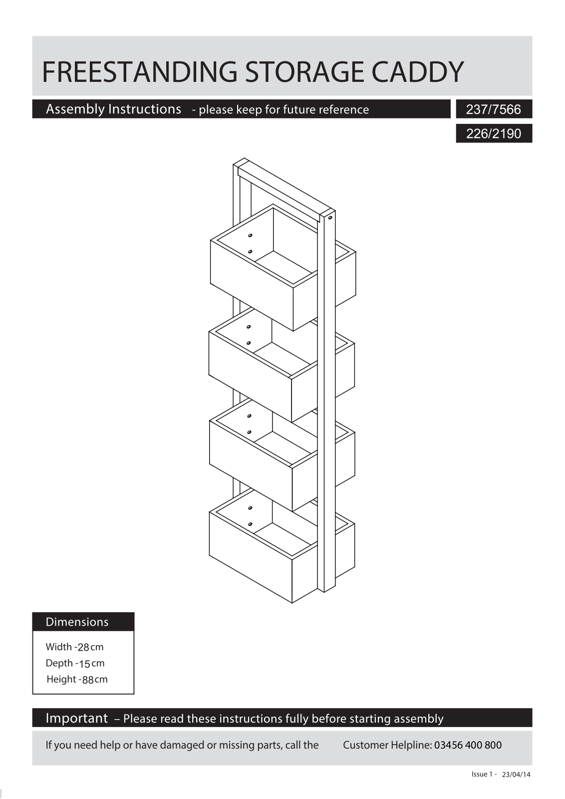 Argos 237/7566, 237/7566, 226/2190, 226/2190 User guide - ManualMachine.com