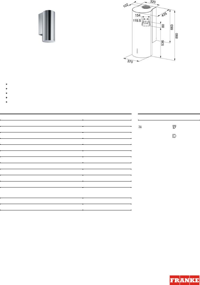 Franke FTU 3805 XS Datasheet