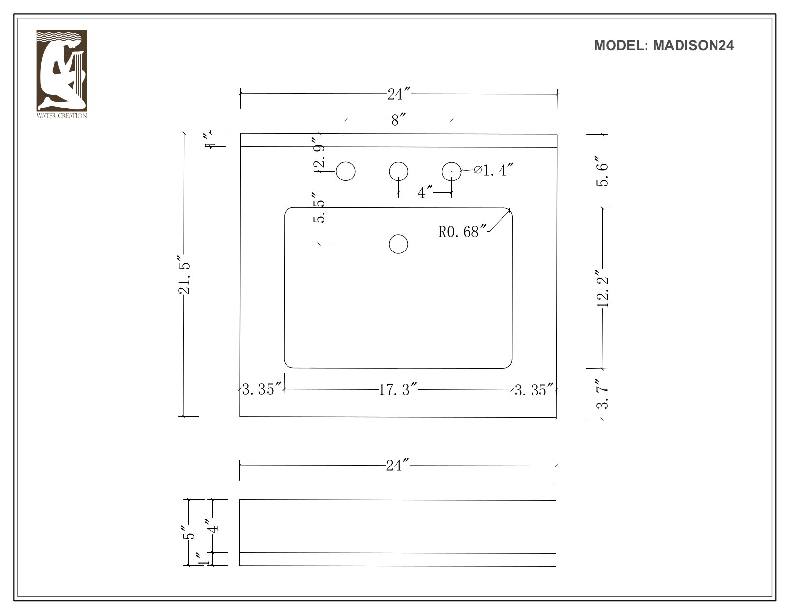 Water Creation MADISON24EB, MADISON24EF, MADISON24W, MADISON24G, MADISON24E User Manual