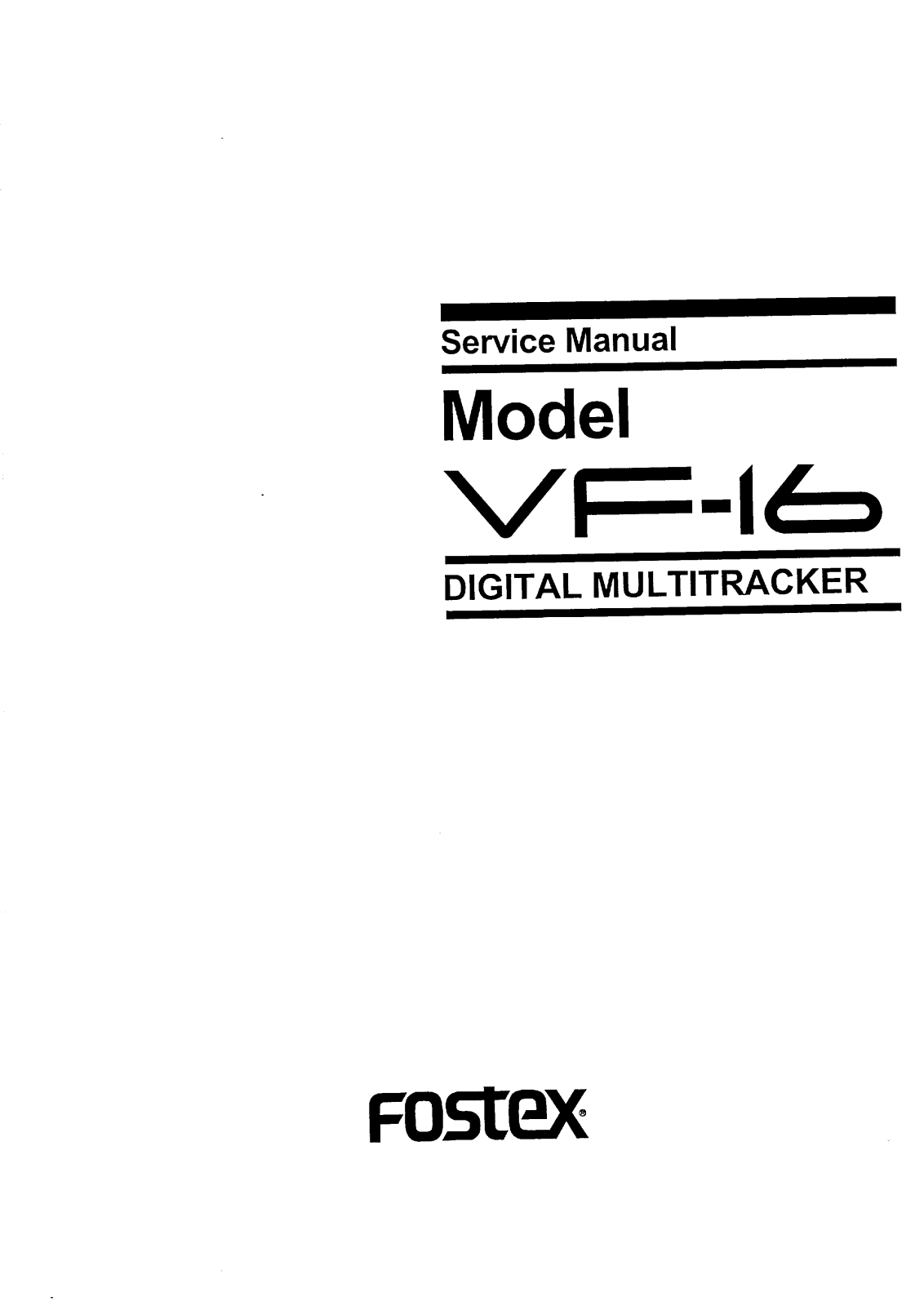 Fostex VF-16 Service manual