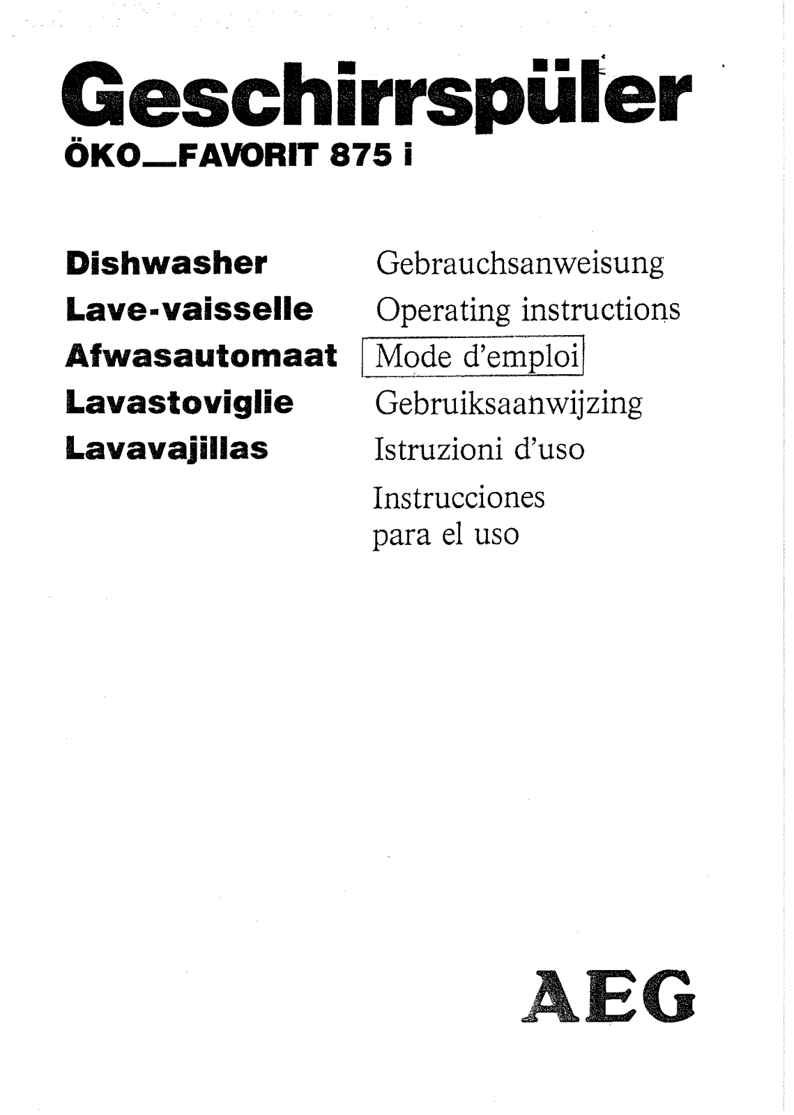 Aeg F875I User Manual