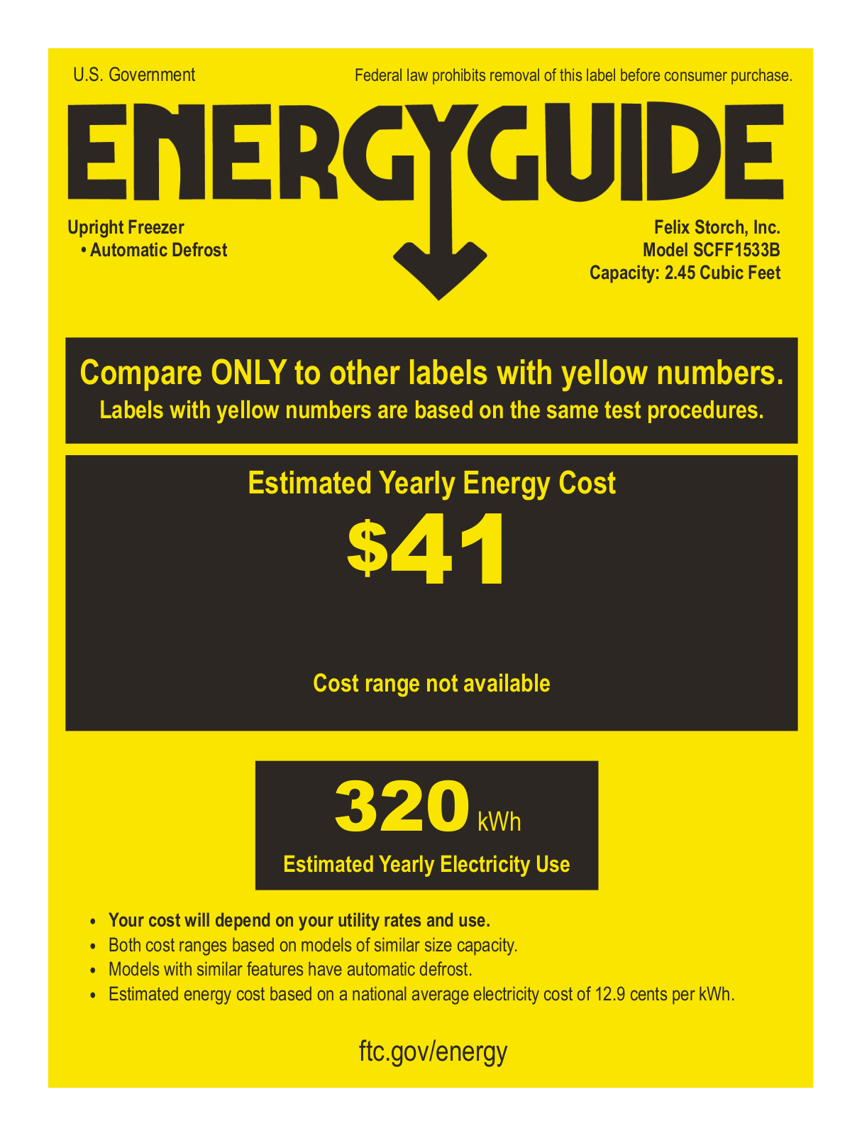 Summit SCFF1533BCSS Energy manual