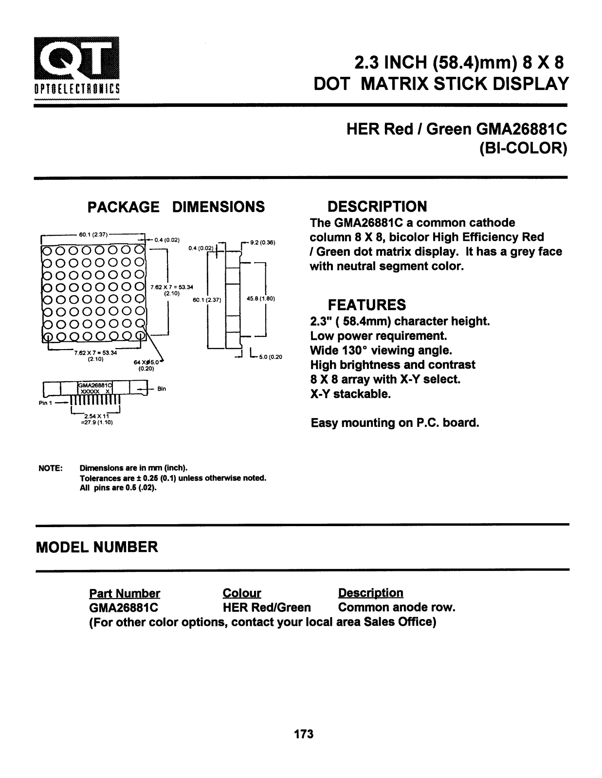 QT GMA26881C Datasheet