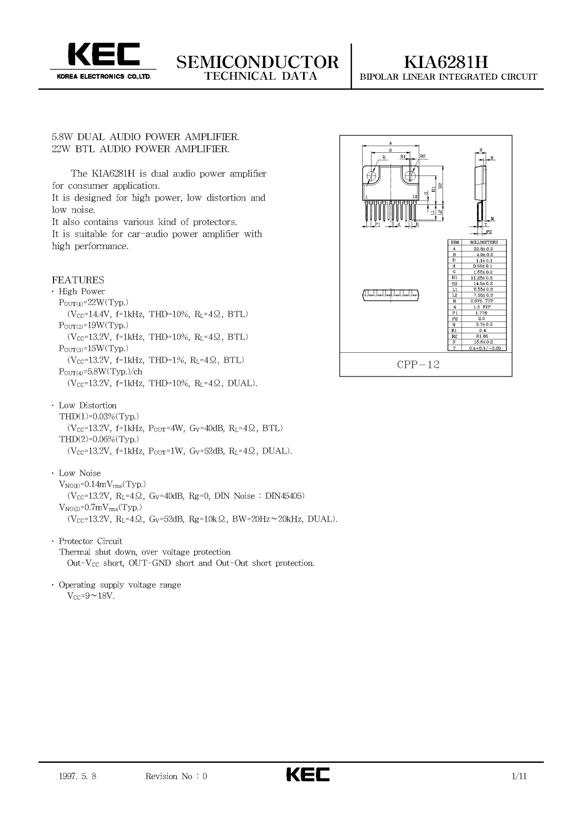 KEC KIA6281H Datasheet