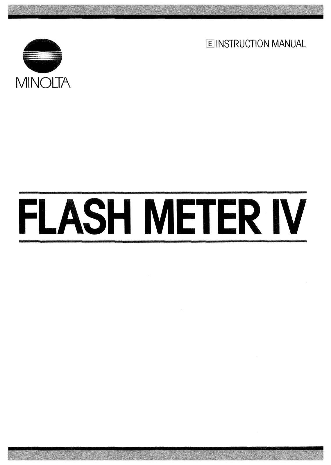 Minolta FLASH METER IV user Manual