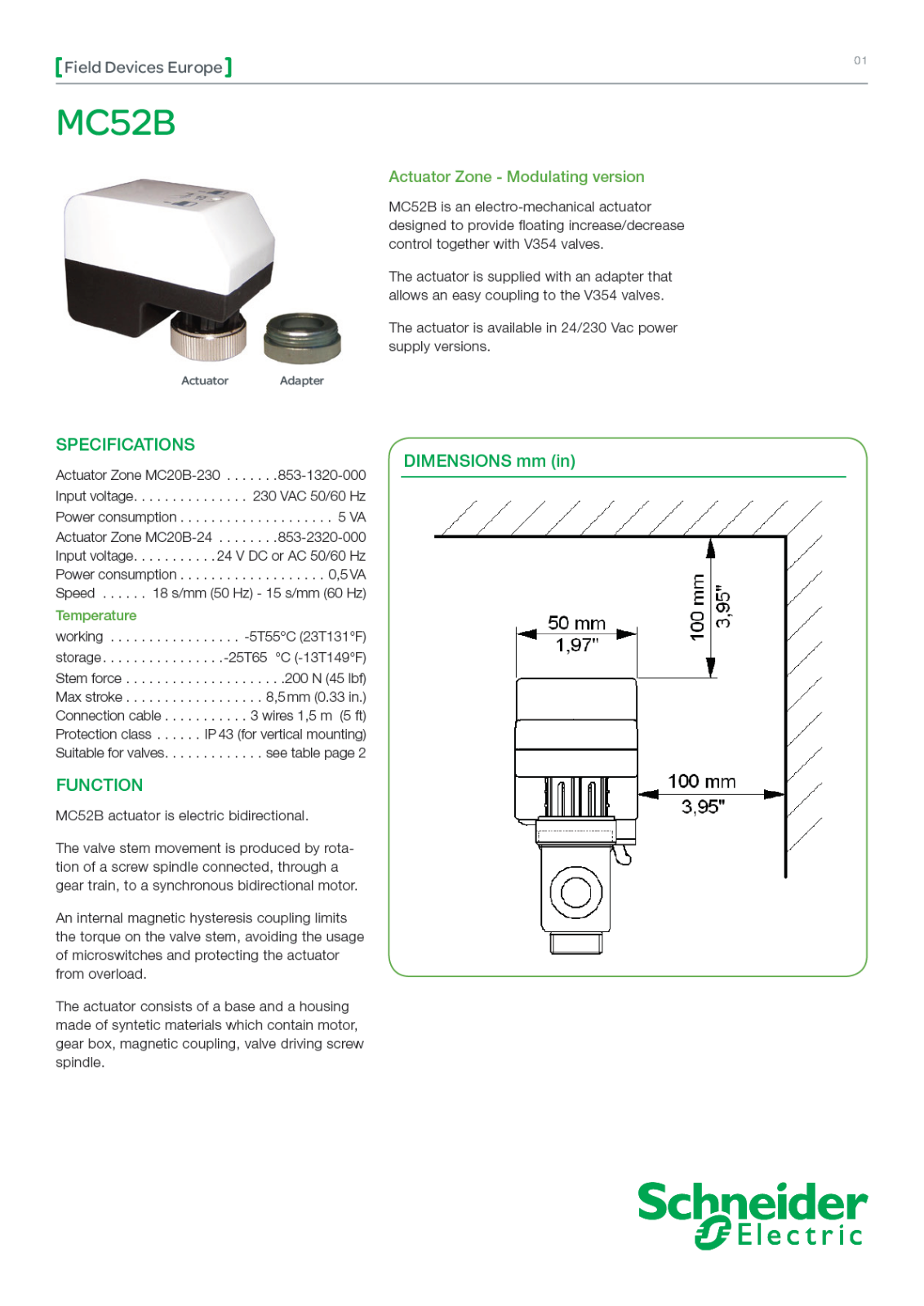 Schneider Electric MC52B Catalog Page