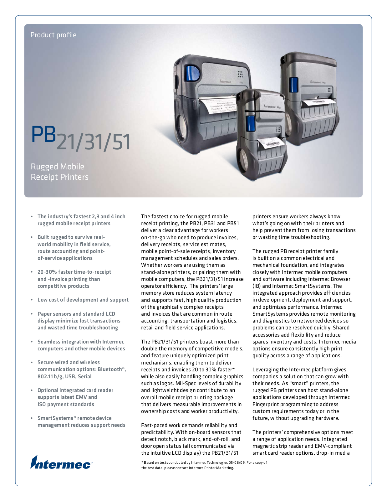 Intermec PB21A30000000 Product Data Sheet