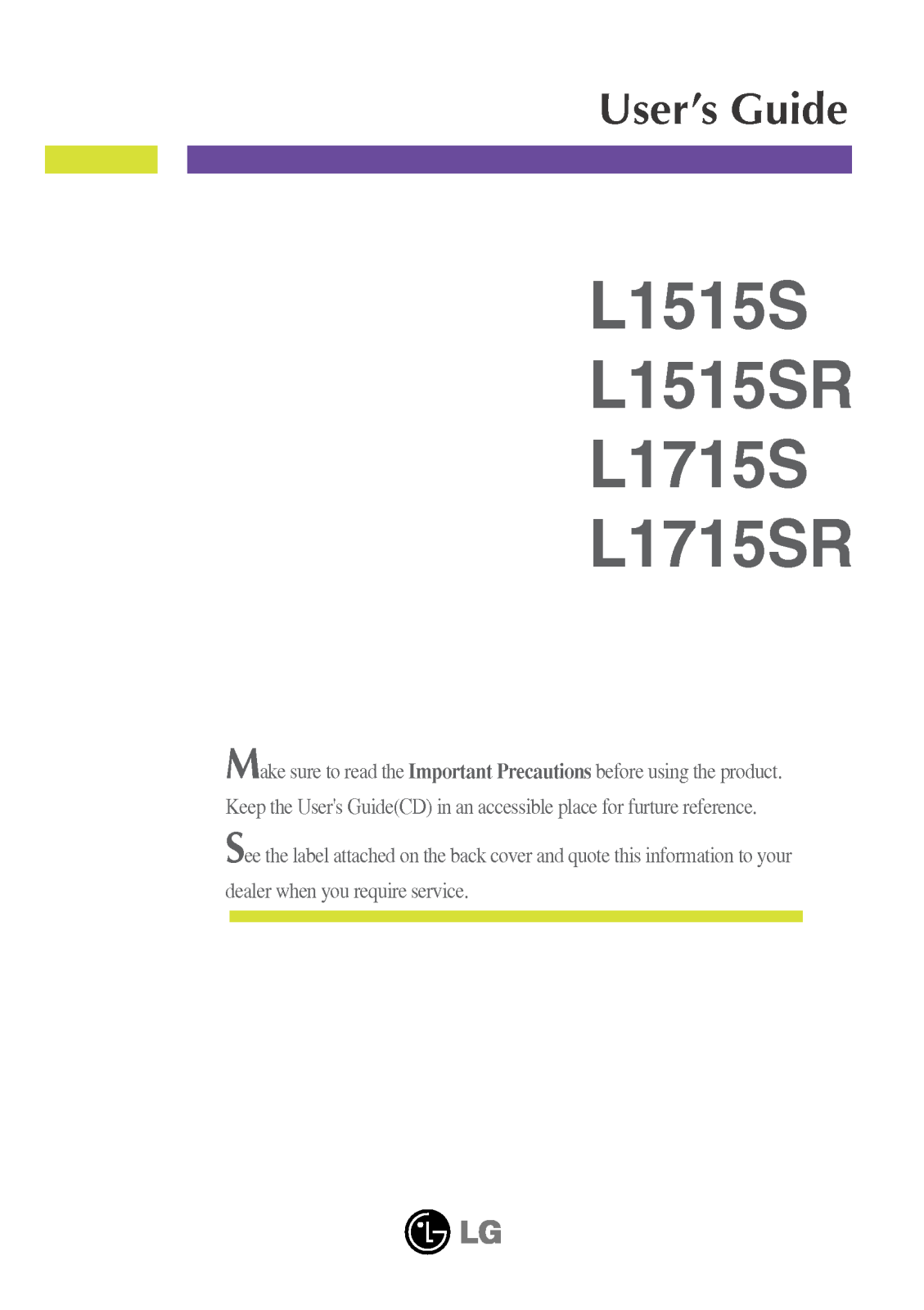 LG 715Z, L1715SS User Manual