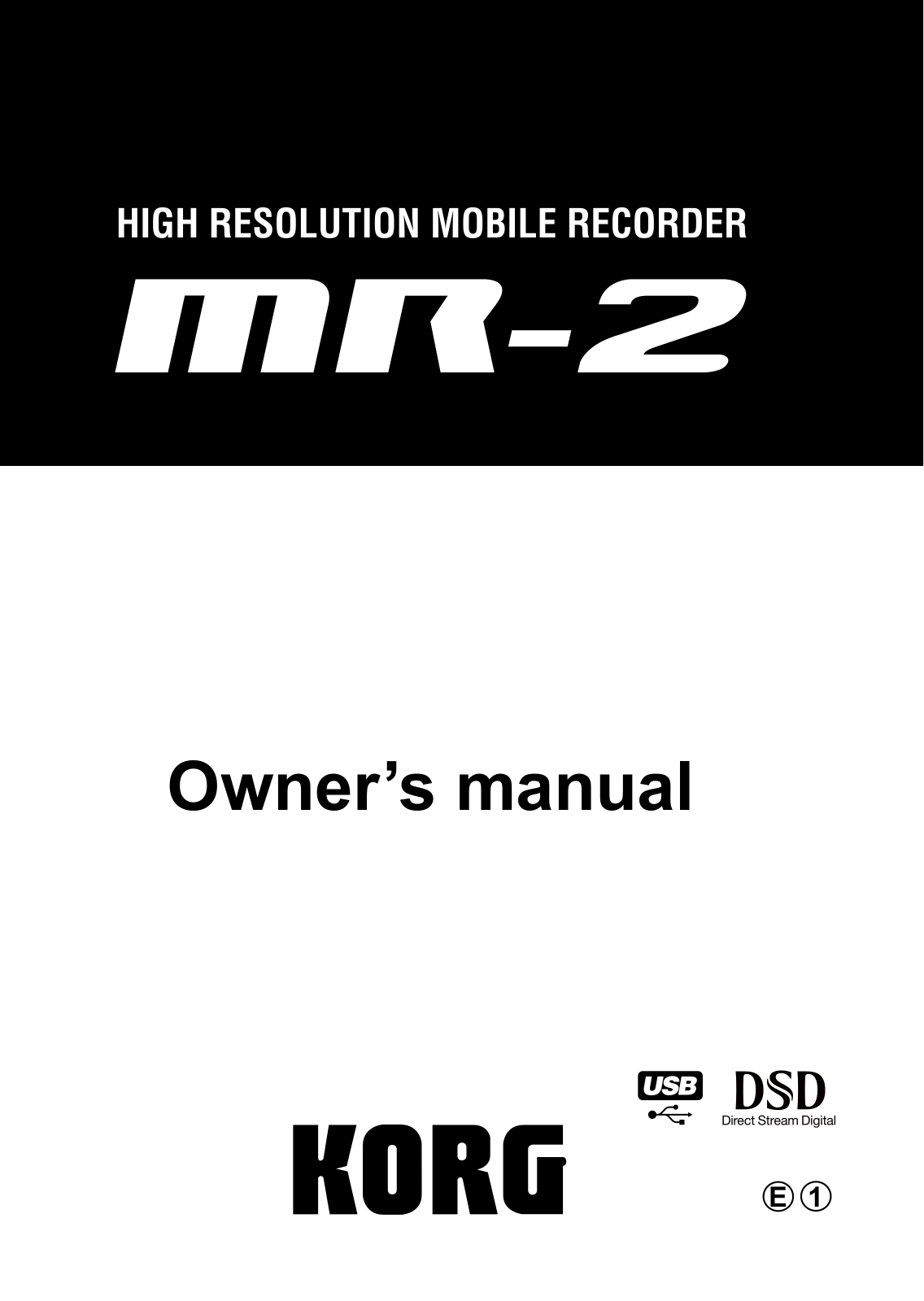 Korg MR-2 User Manual